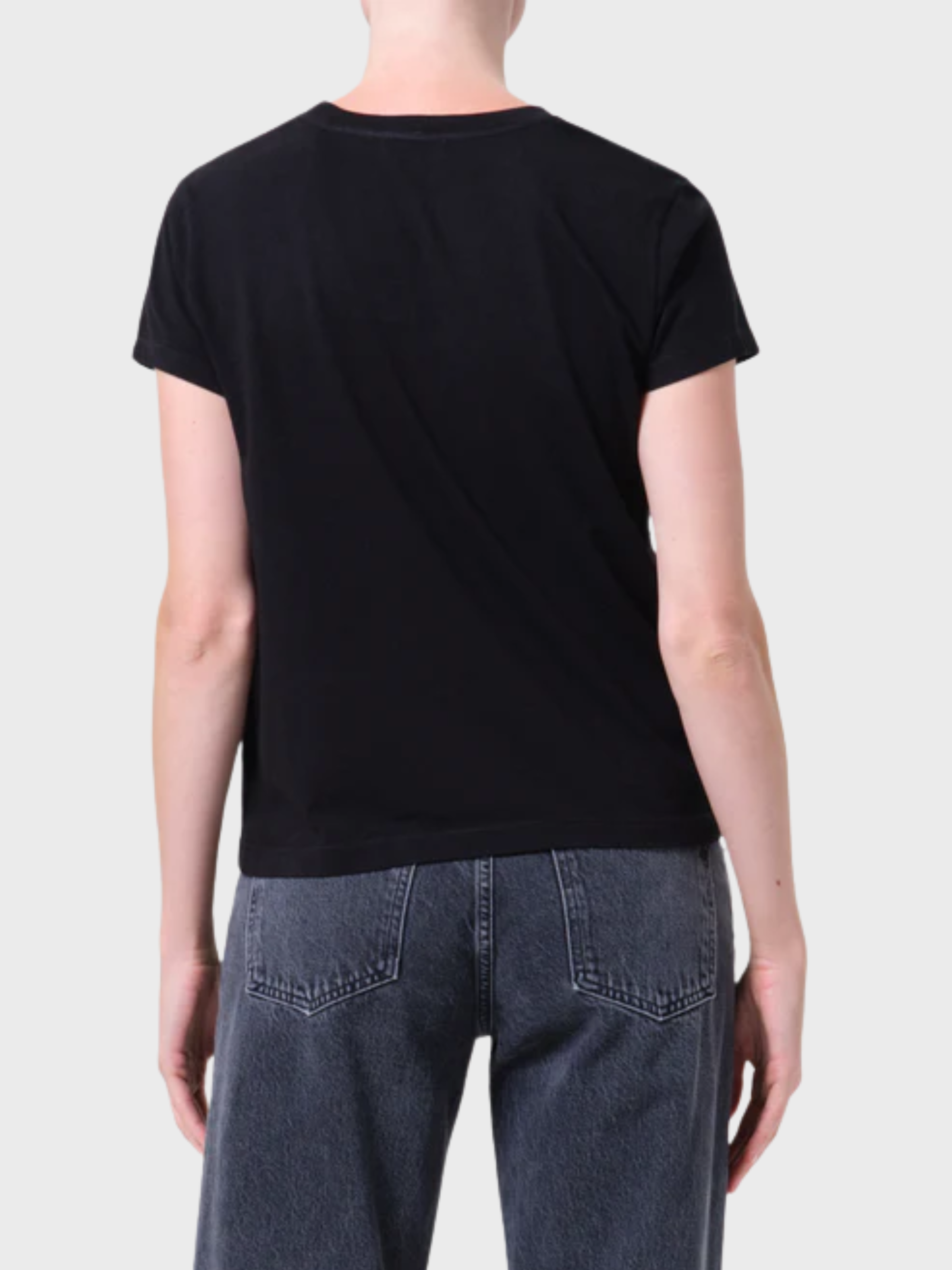 Agolde Long Line Adine Tee Black-T-Shirts-West of Woodward Boutique-Vancouver-Canada