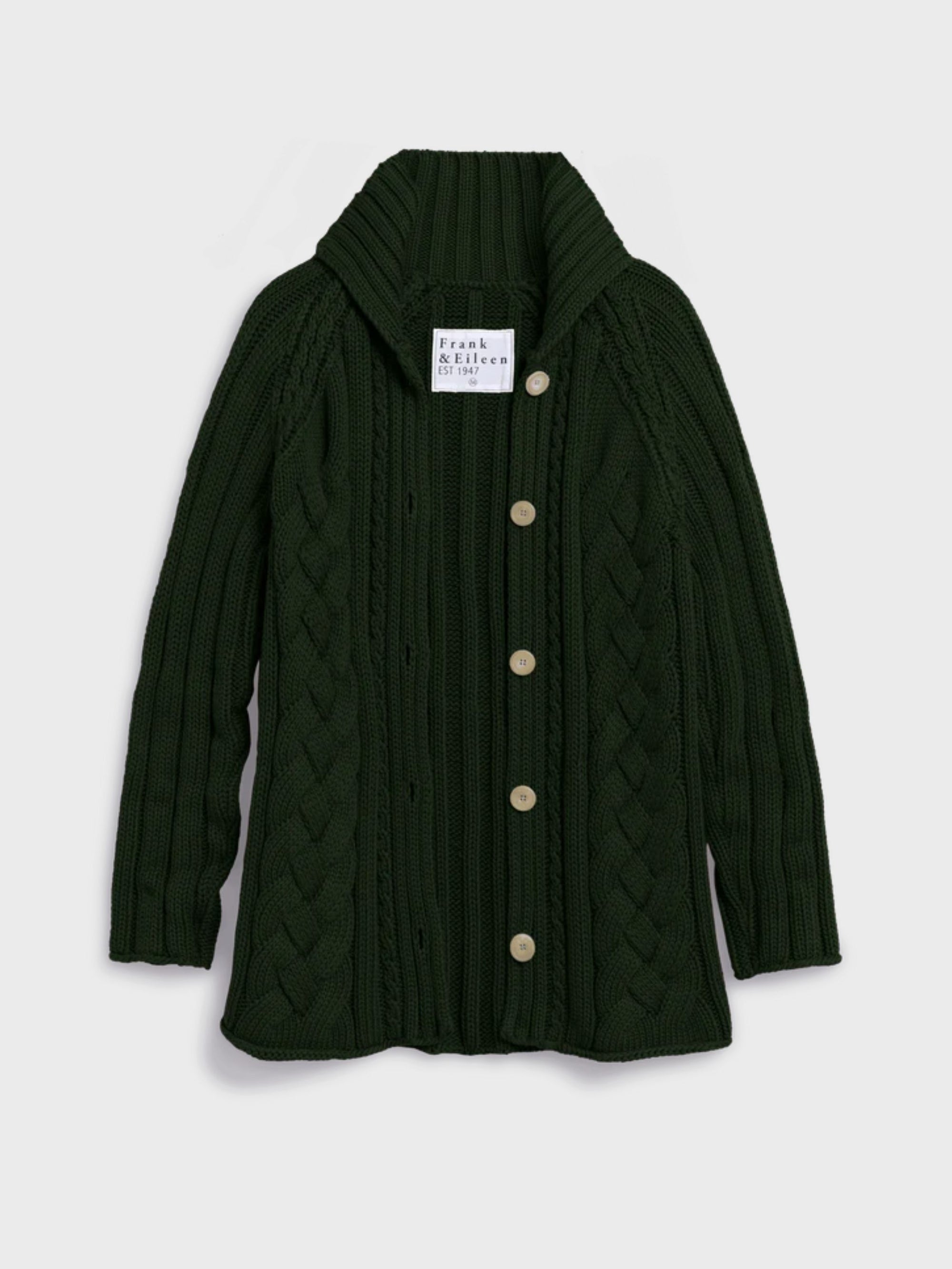 Frank & Eileen Cotswolds Cardigan British Racing Green-Sweaters-West of Woodward Boutique-Vancouver-Canada