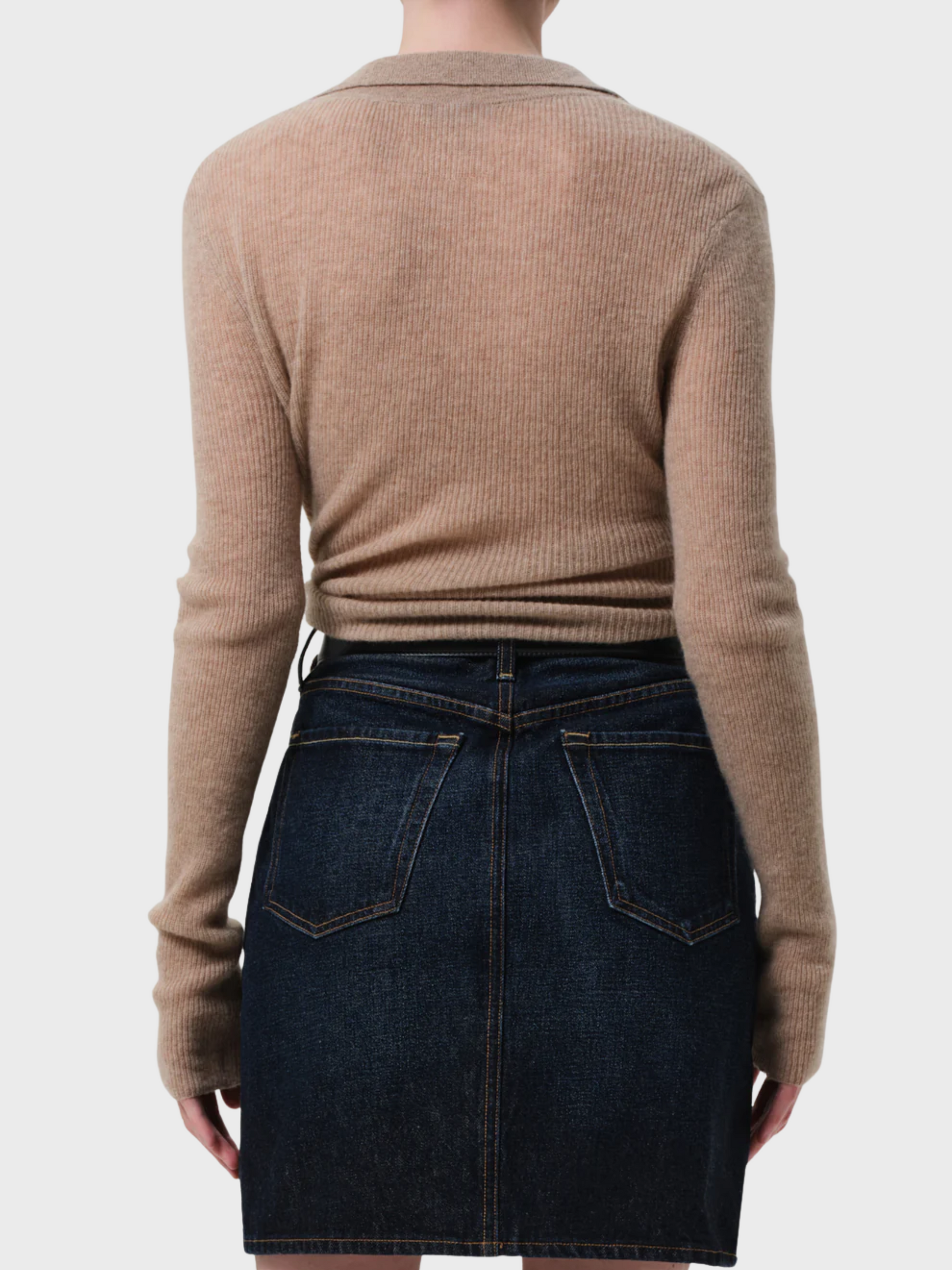 COH Simone Polo Sweater Mushroom-Sweaters-West of Woodward Boutique-Vancouver-Canada