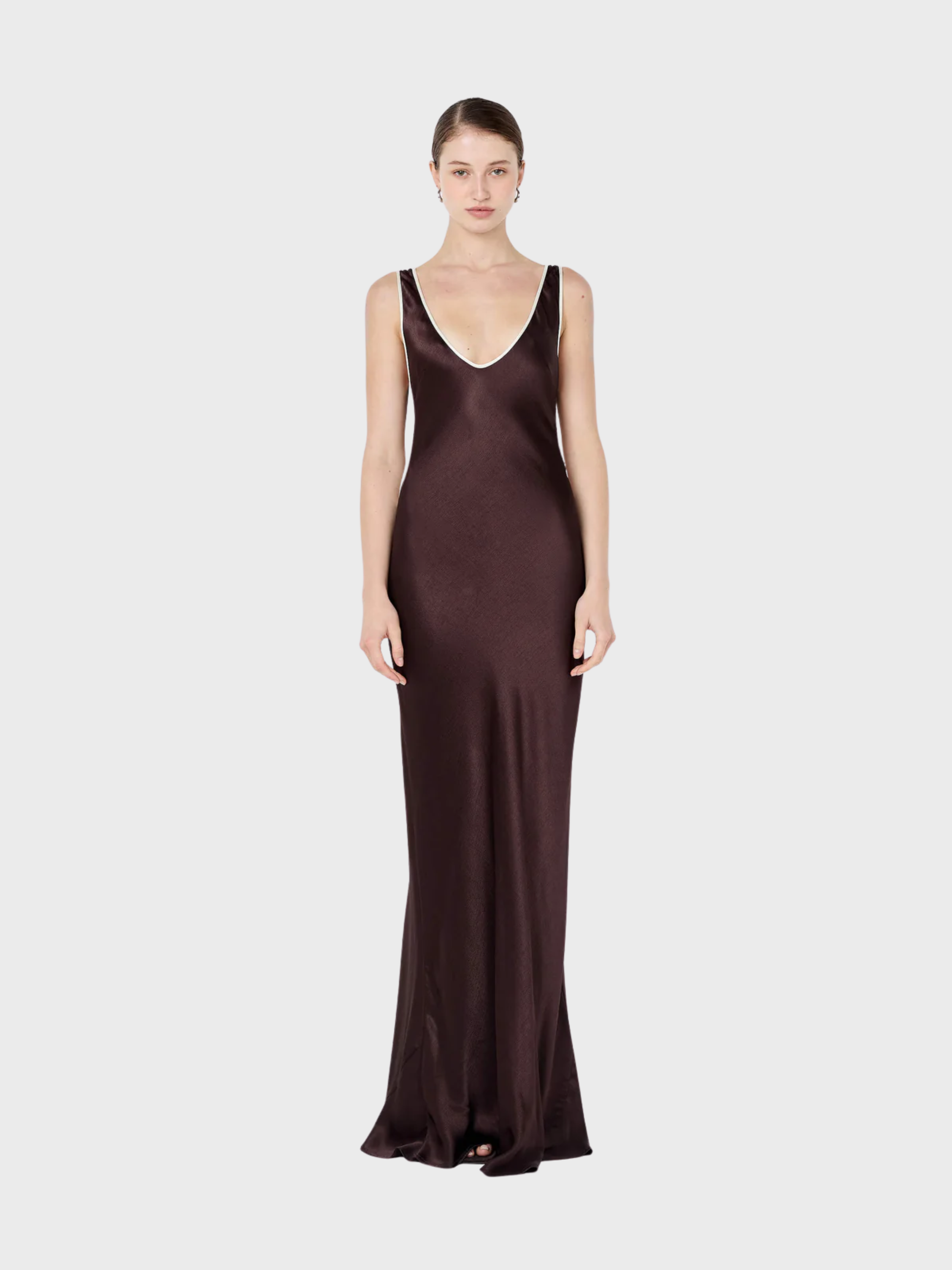 Bec + Bridge Marcy Cutout Maxi Dress Dark Chocolate-Dresses-West of Woodward Boutique-Vancouver-Canada