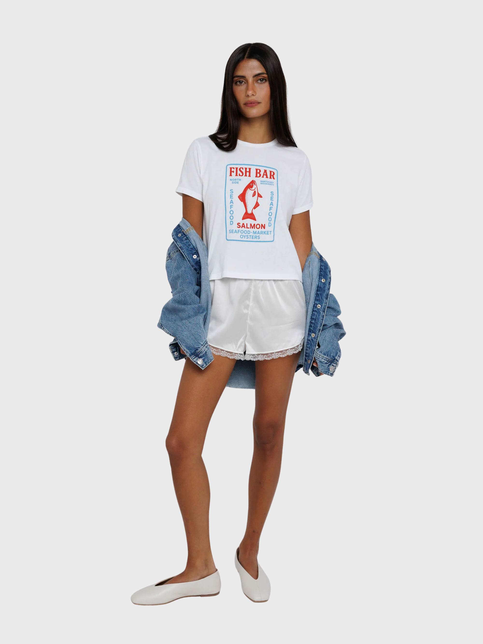 Sunny Somewhere Nantucket Fish Bar Tiny Tee White-T-Shirts-West of Woodward Boutique-Vancouver-Canada
