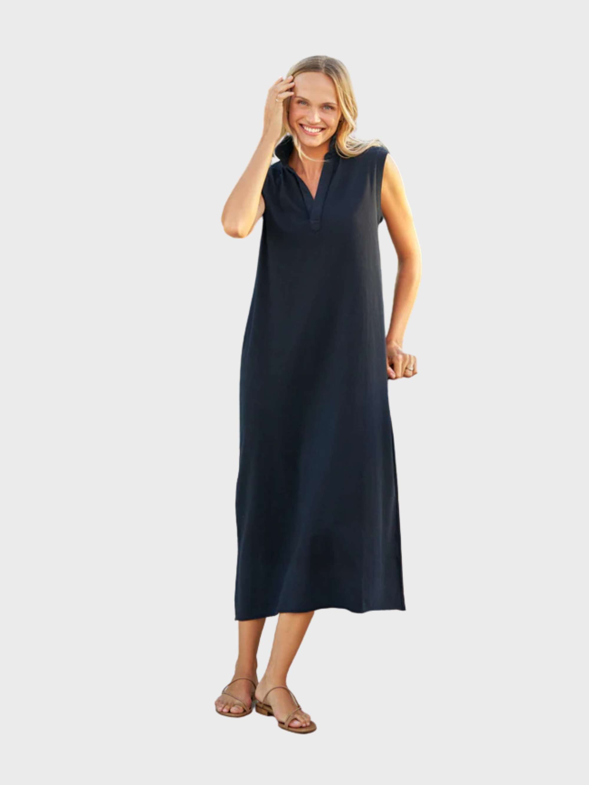 Frank & Eileen Lily Sleeveless Polo Dress British Royal Navy-Dresses-West of Woodward Boutique-Vancouver-Canada