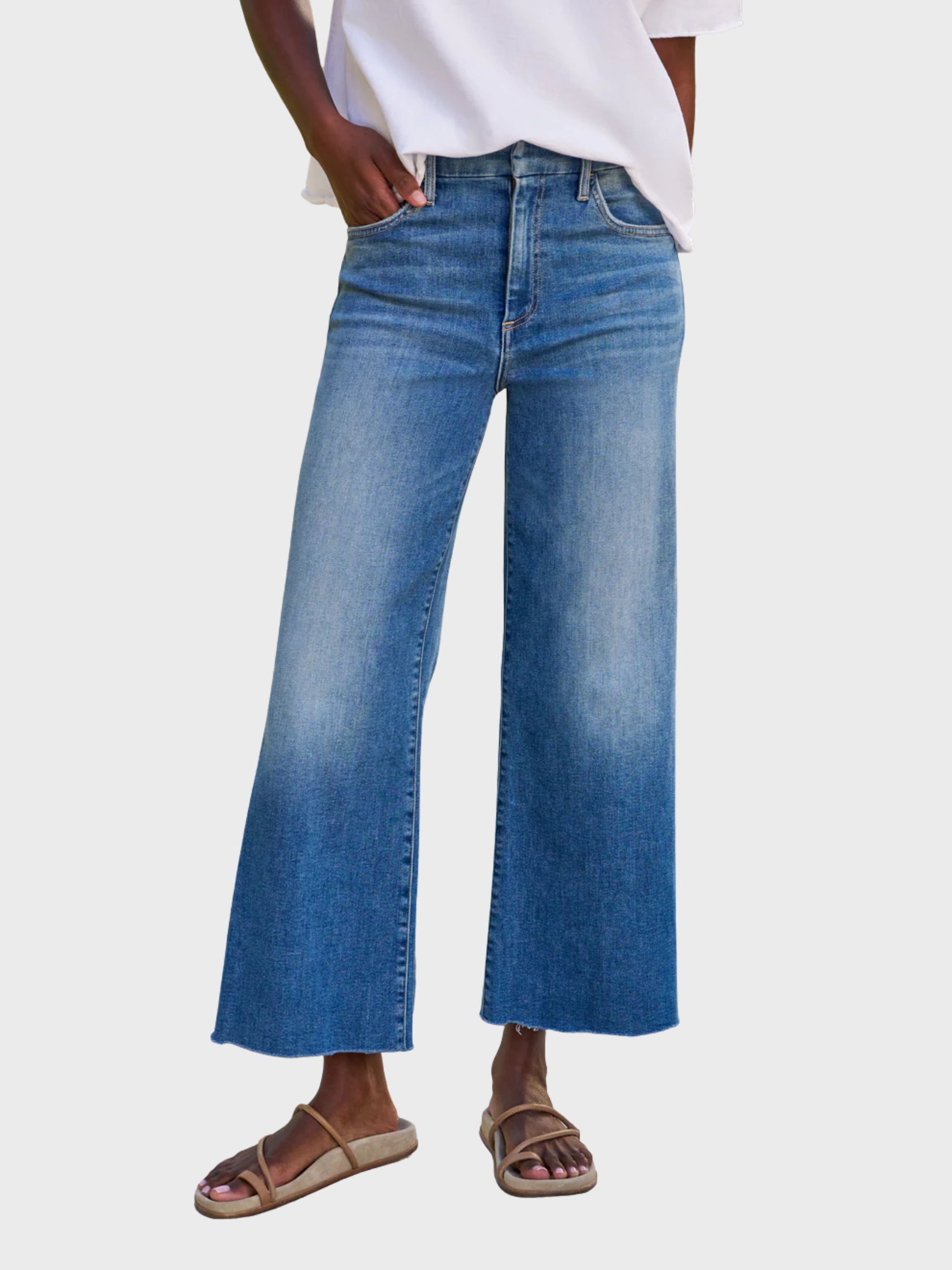 Frank &amp; Eileen Galway Wide Leg Jean 2002 Mid Wash-Denim-West of Woodward Boutique-Vancouver-Canada