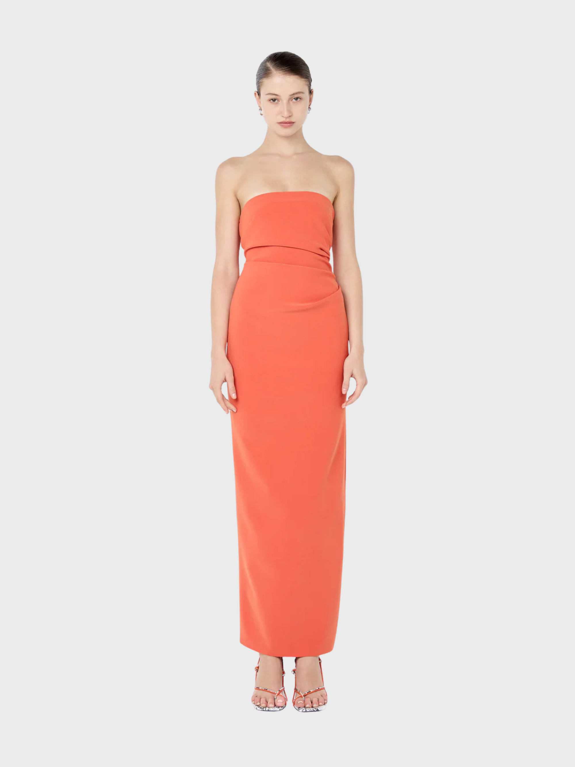 Bec + Bridge Reina Strapless Maxi Dress Orange-Dresses-West of Woodward Boutique-Vancouver-Canada