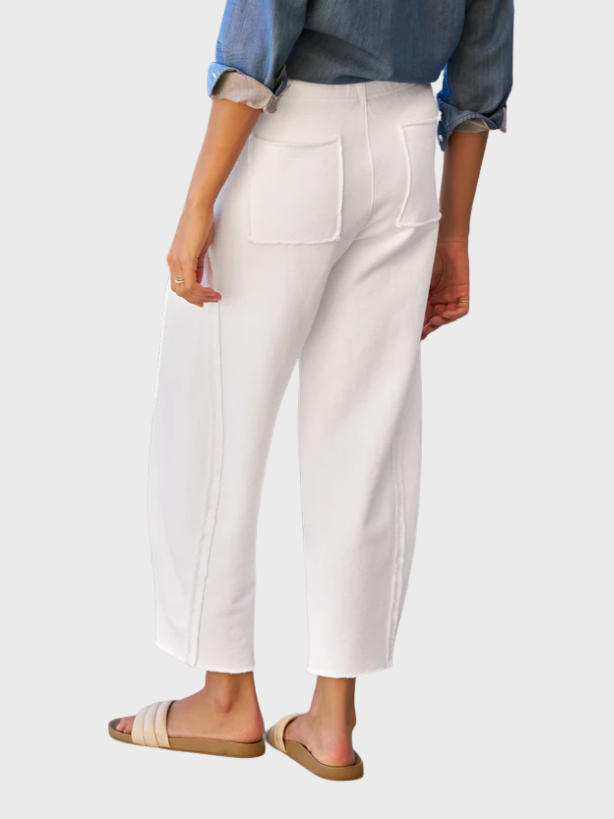 Frank & Eileen Bibi Barrel Sweatpant White-Sweatshirts-West of Woodward Boutique-Vancouver-Canada