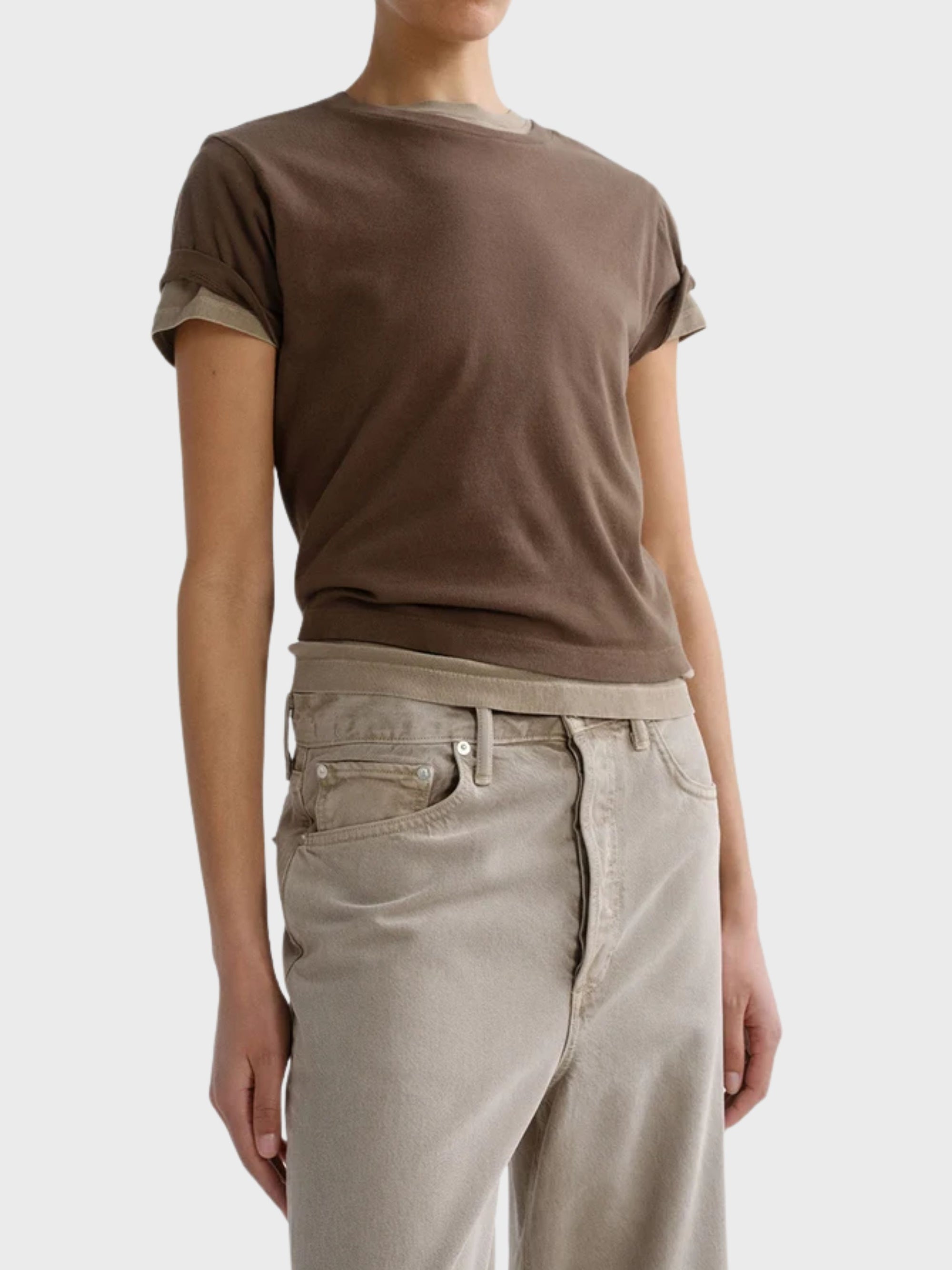 Agolde Adine Shrunken Tee Uniform-T-Shirts-West of Woodward Boutique-Vancouver-Canada