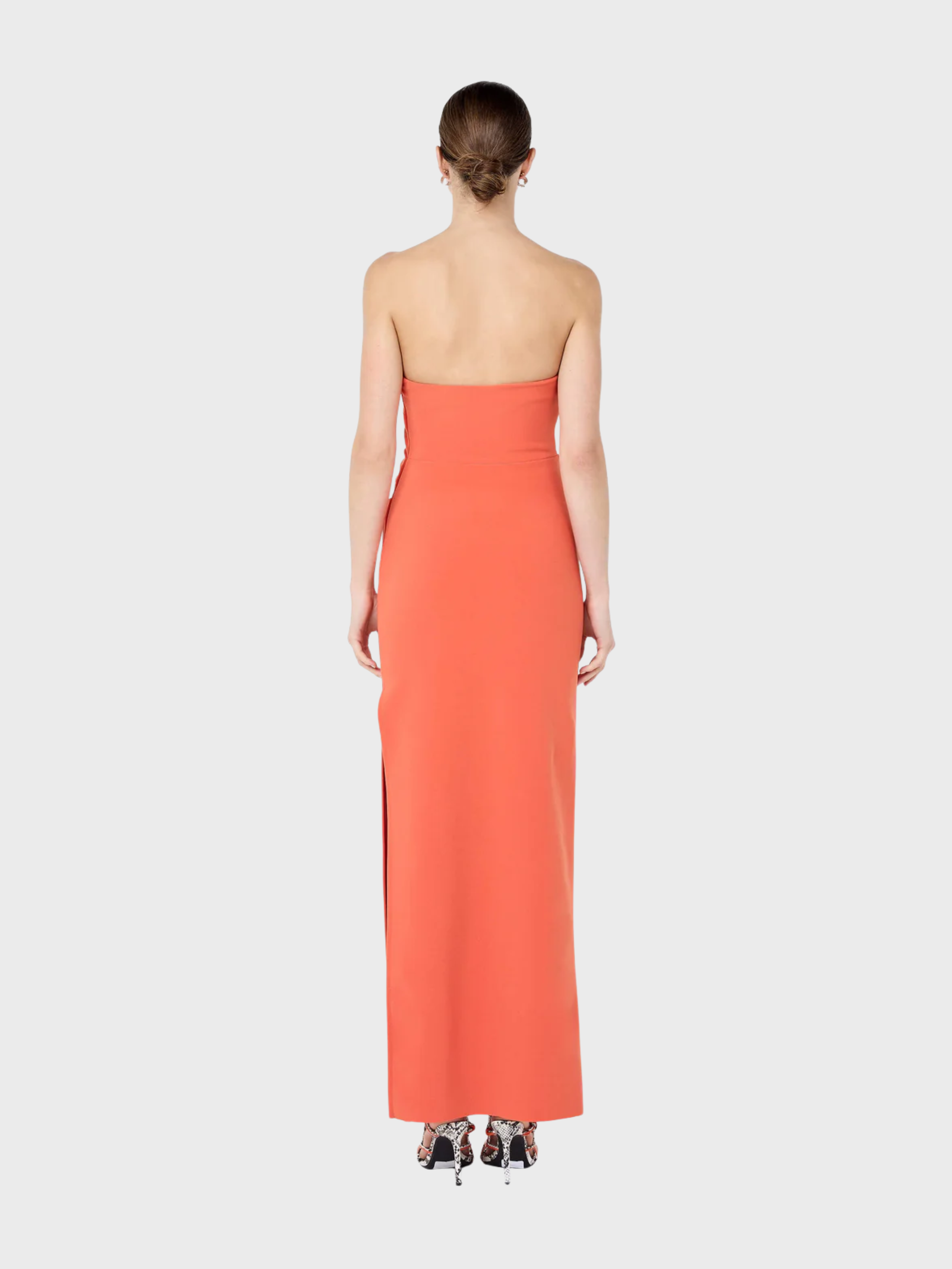 Bec + Bridge Reina Strapless Maxi Dress Orange-Dresses-West of Woodward Boutique-Vancouver-Canada