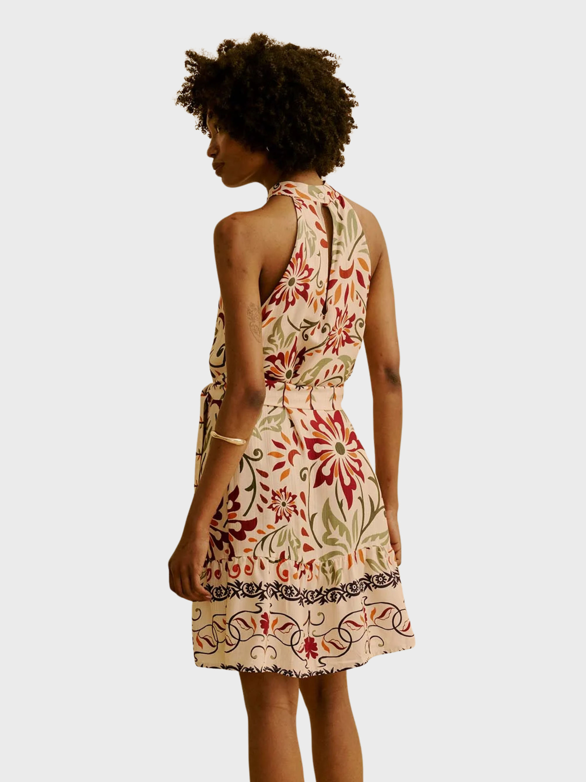 CaCay Short Dress Box Detail Off White-Dresses-West of Woodward Boutique-Vancouver-Canada