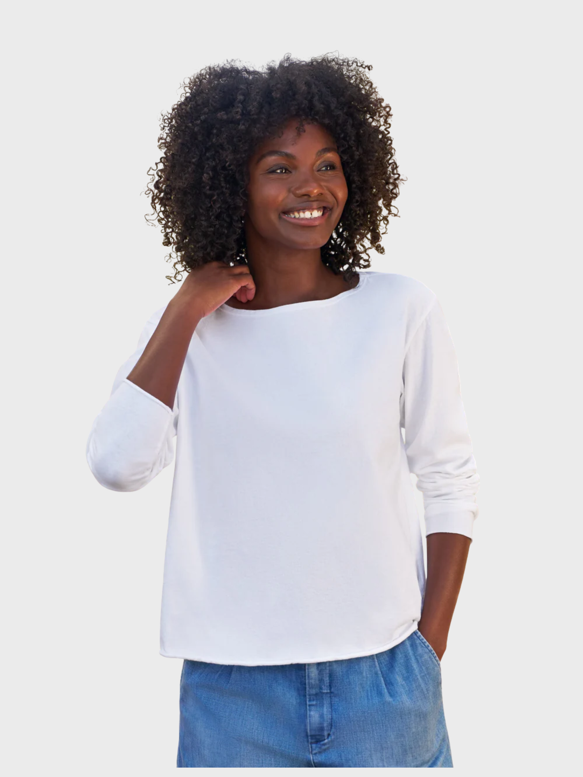 Frank & Eileen Boatneck LS Tee Vintage White-T-Shirts-West of Woodward Boutique-Vancouver-Canada