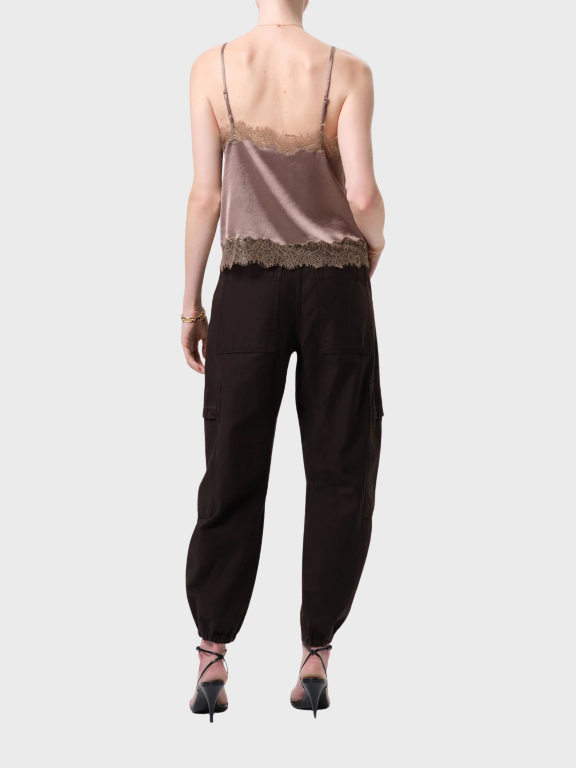 COH Ciela Bubble Hem Utility Pant Espresso-Pants-West of Woodward Boutique-Vancouver-Canada
