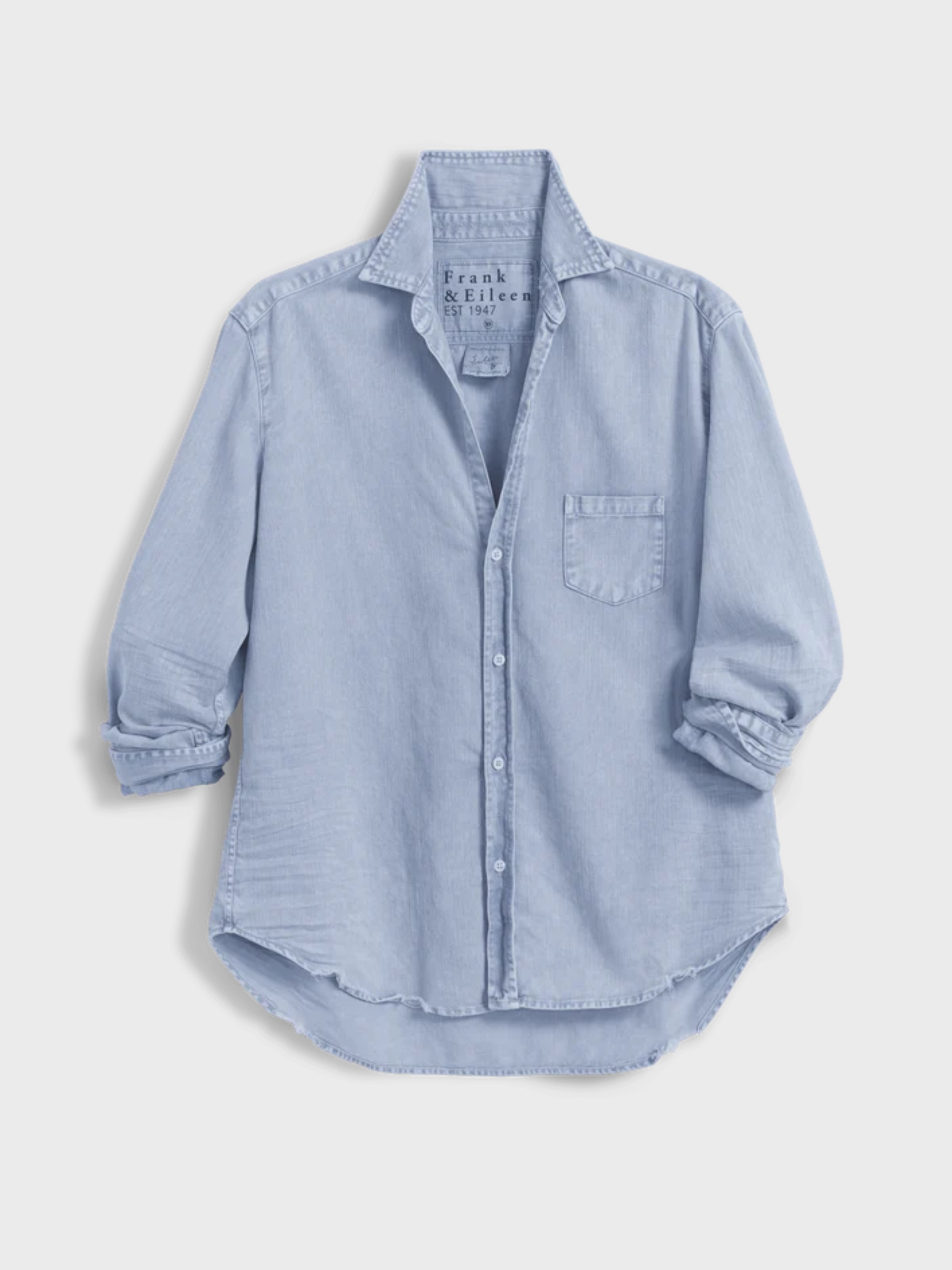 Frank & Eileen Eileen Button Up Sweatshirt Pool Water Blue-Shirts-West of Woodward Boutique-Vancouver-Canada