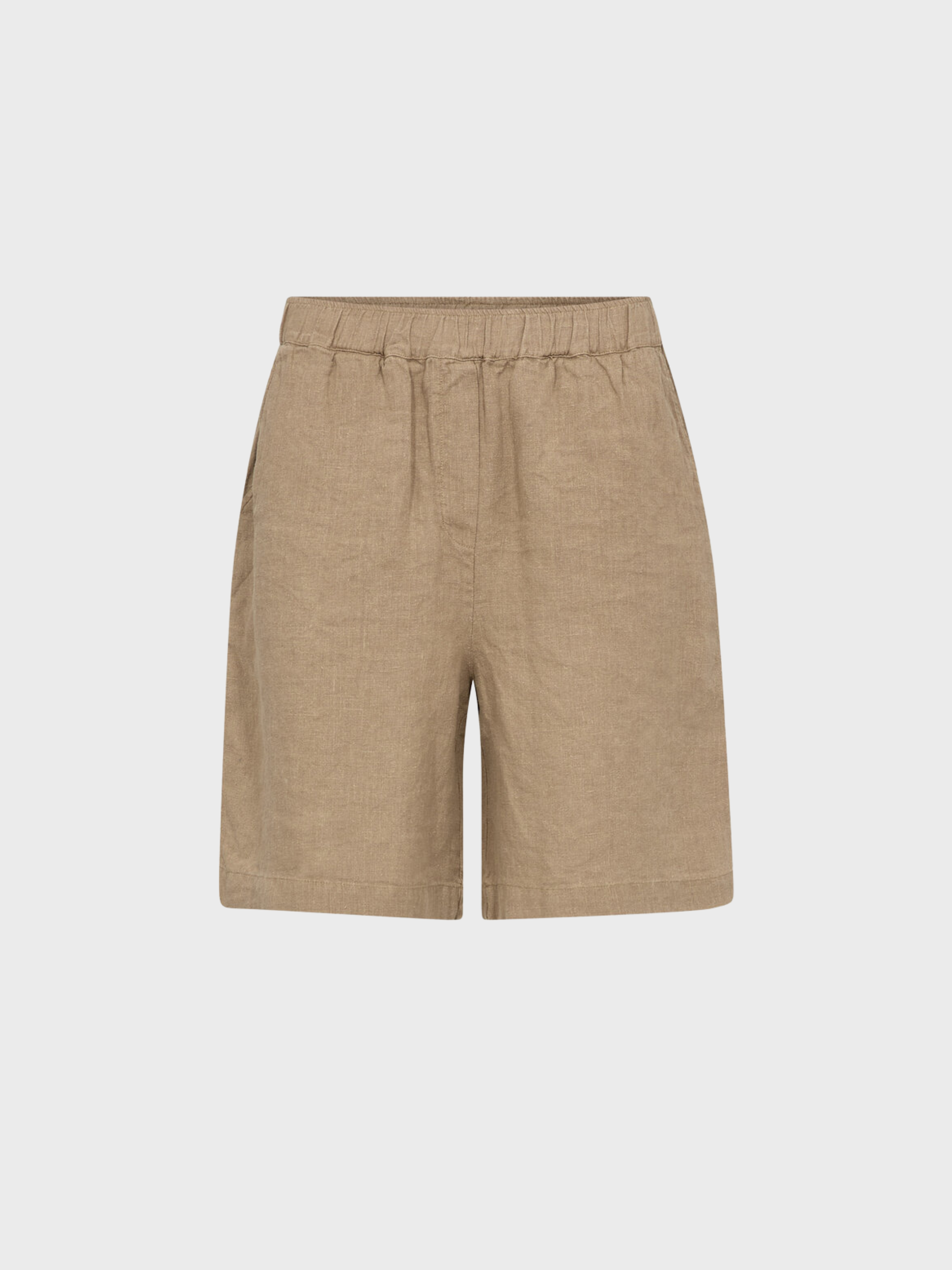 Mos Mosh Emmie Linen Bermuda Shorts Petrified Oak-Shorts-West of Woodward Boutique-Vancouver-Canada