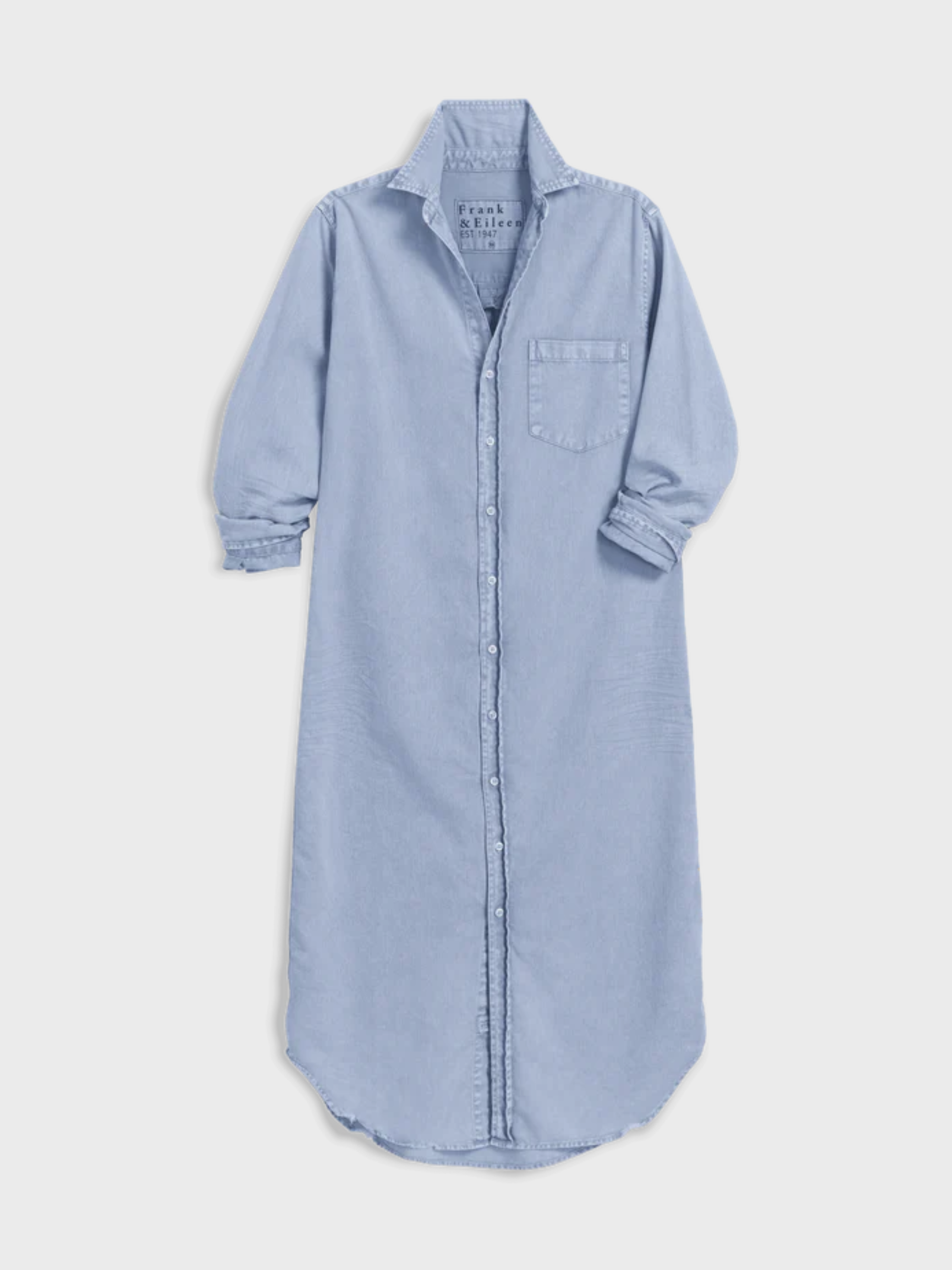 Frank & Eileen Rory Maxi Shirtdress Pool Water Blue-Dresses-West of Woodward Boutique-Vancouver-Canada