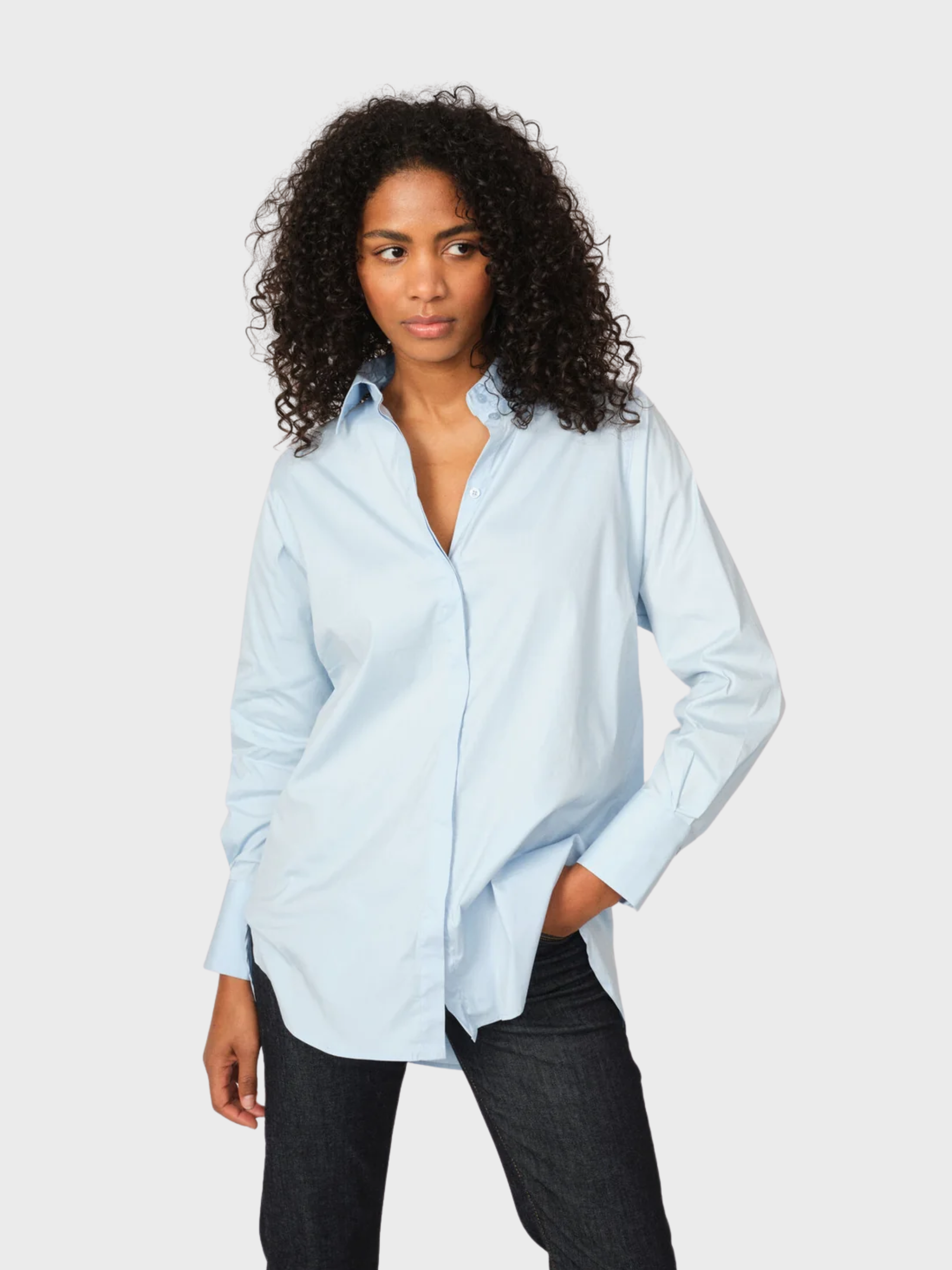Mos Mosh Enola Button Up Shirt Light Blue