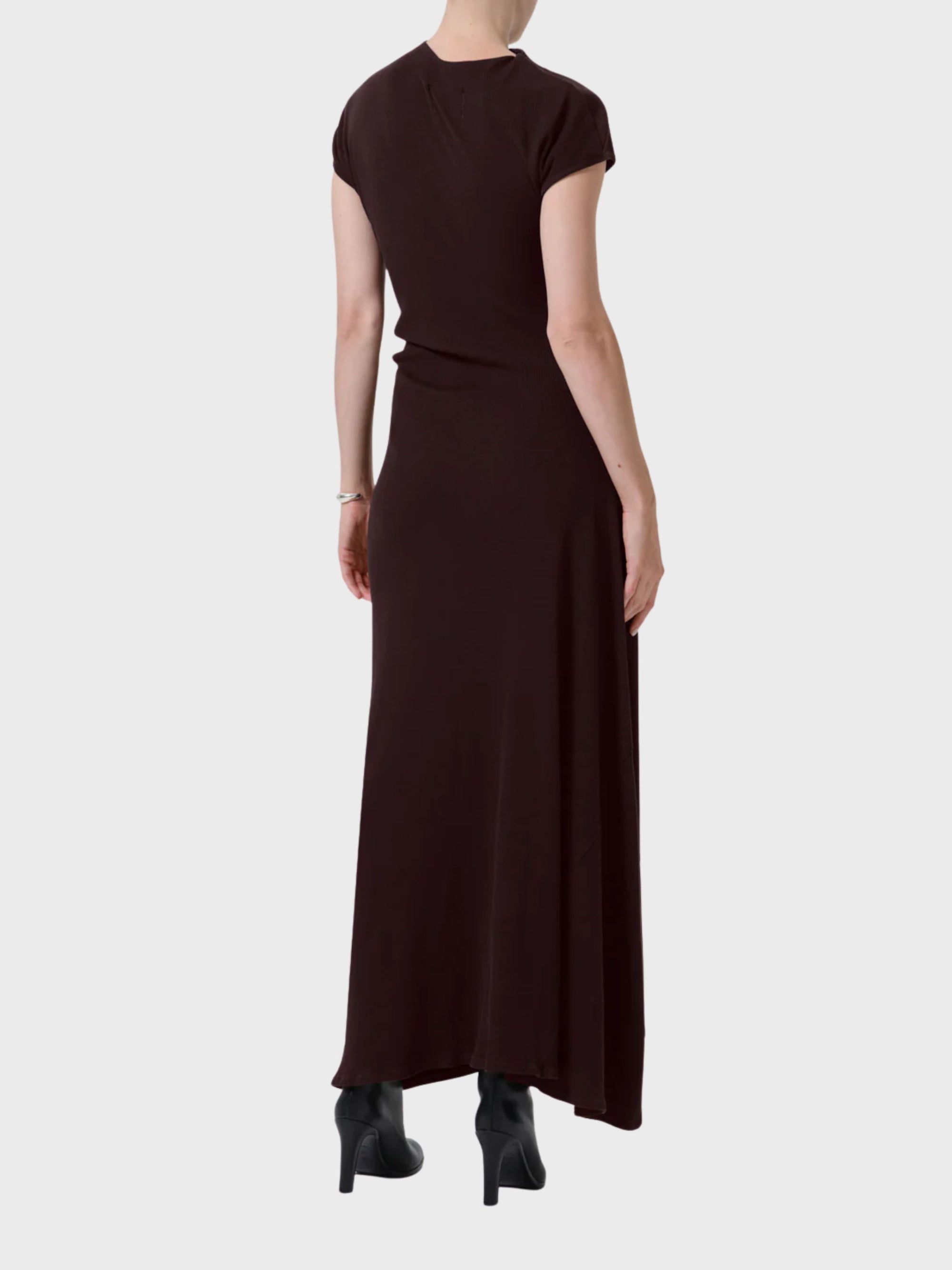 COH Kira Sculptural Dress Chocolate-Dresses-West of Woodward Boutique-Vancouver-Canada