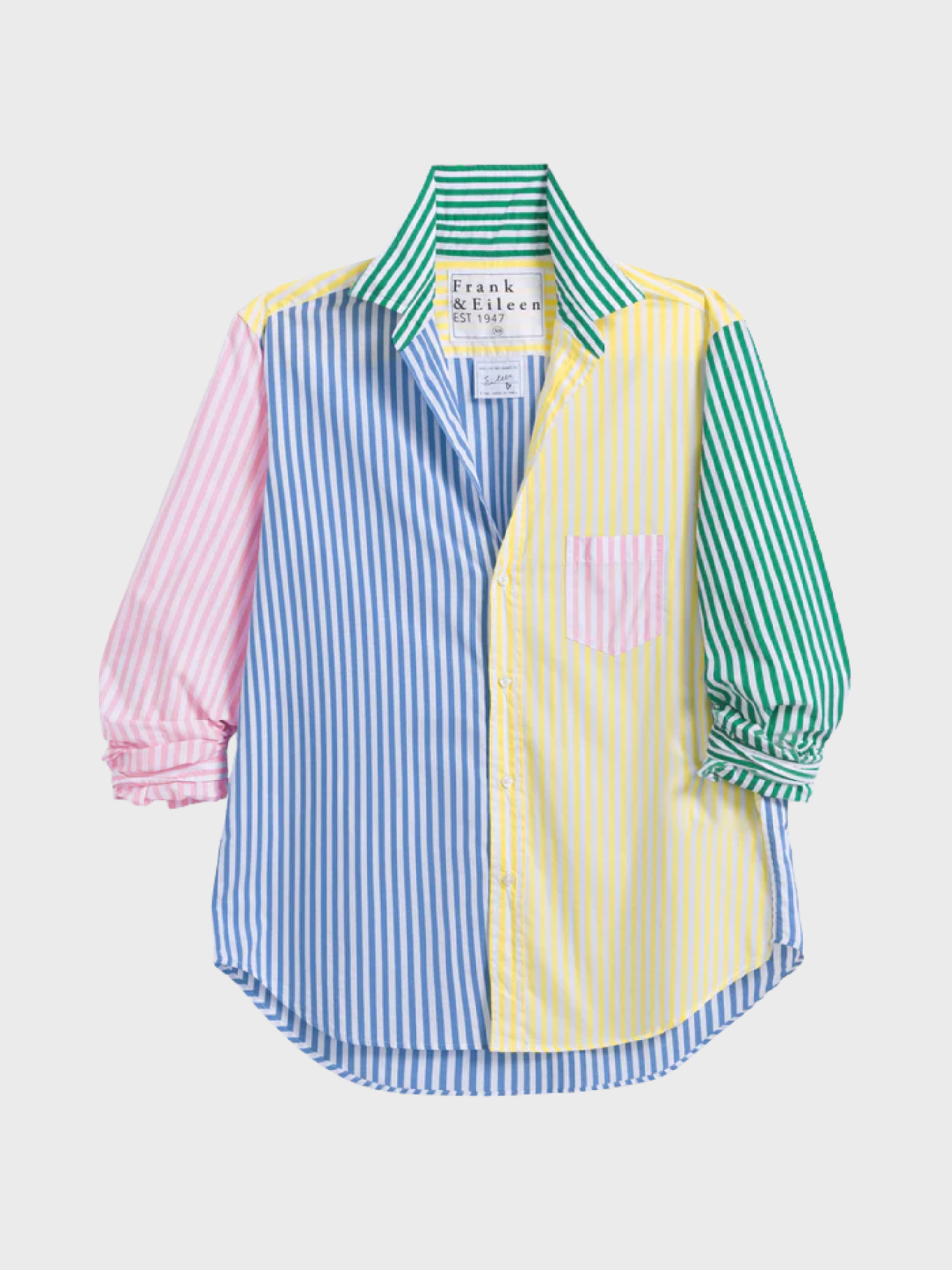 Frank & Eileen Eileen Button Up Shirt Colorblock Stripe-Shirts-West of Woodward Boutique-Vancouver-Canada