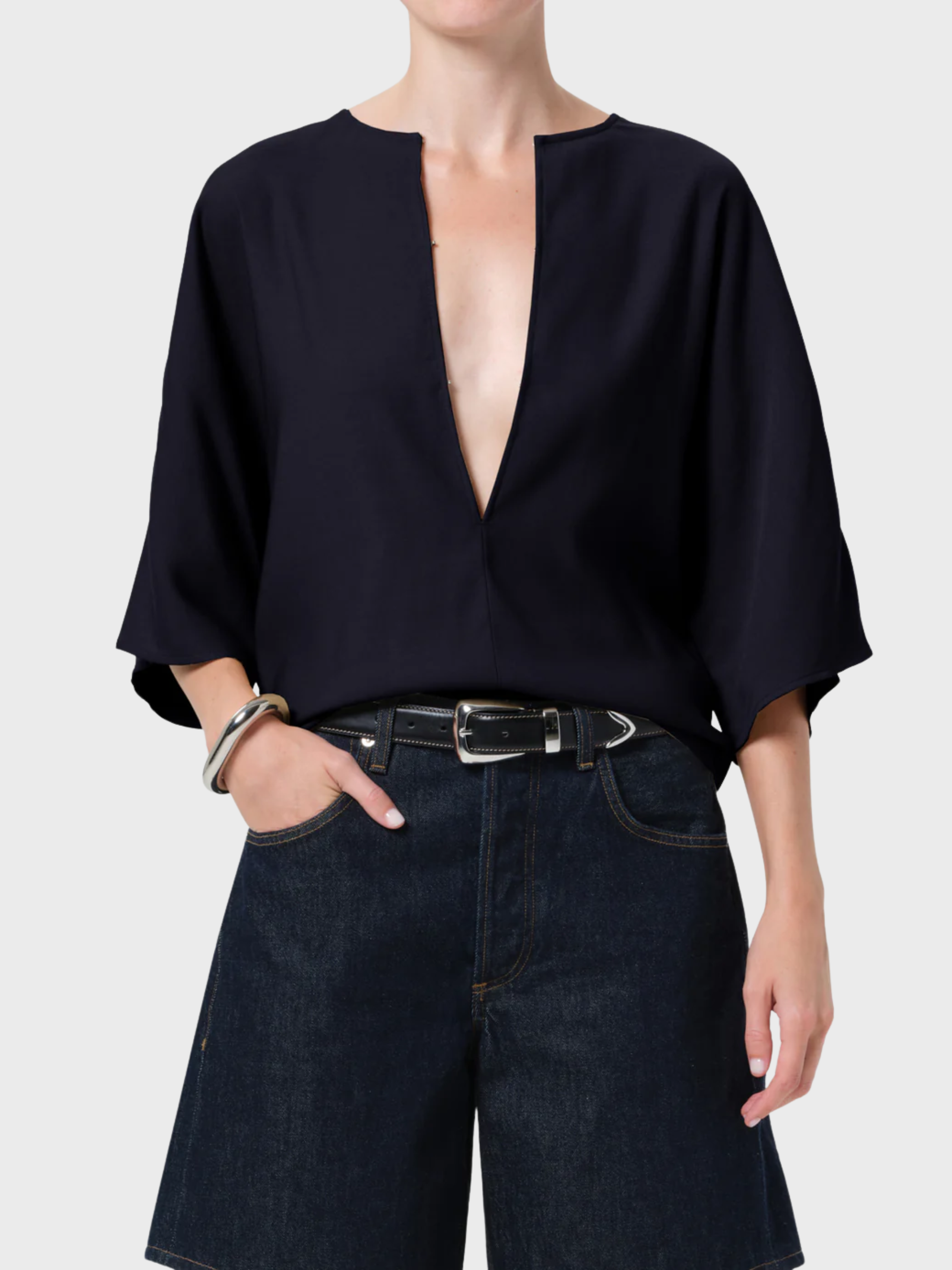 COH Franca Shirt Portofino Twill Navy-Shirts-West of Woodward Boutique-Vancouver-Canada