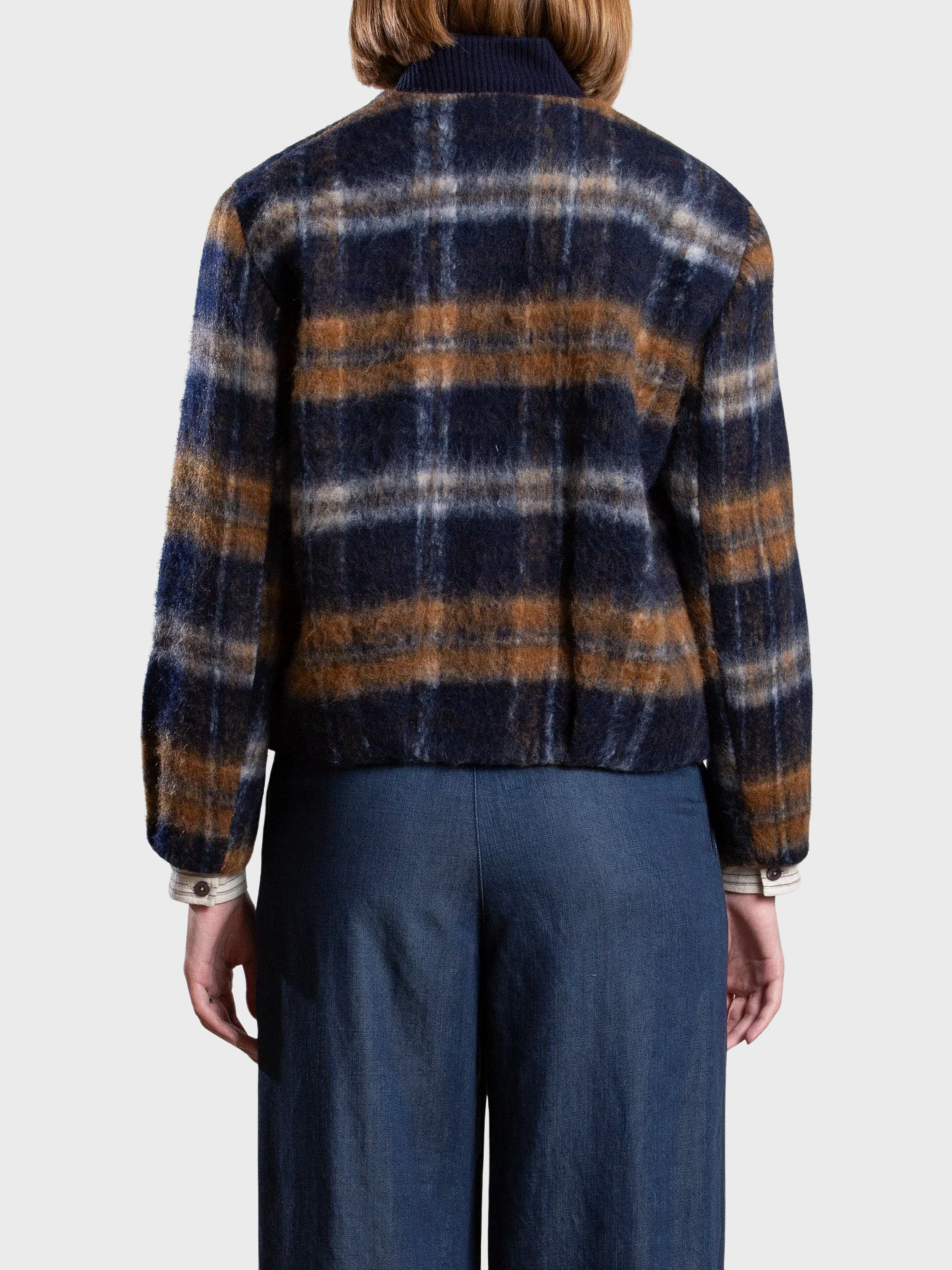 Pharaoh Pierce Bomber Jacket Brushed Plaid Laurel-Coats-West of Woodward Boutique-Vancouver-Canada