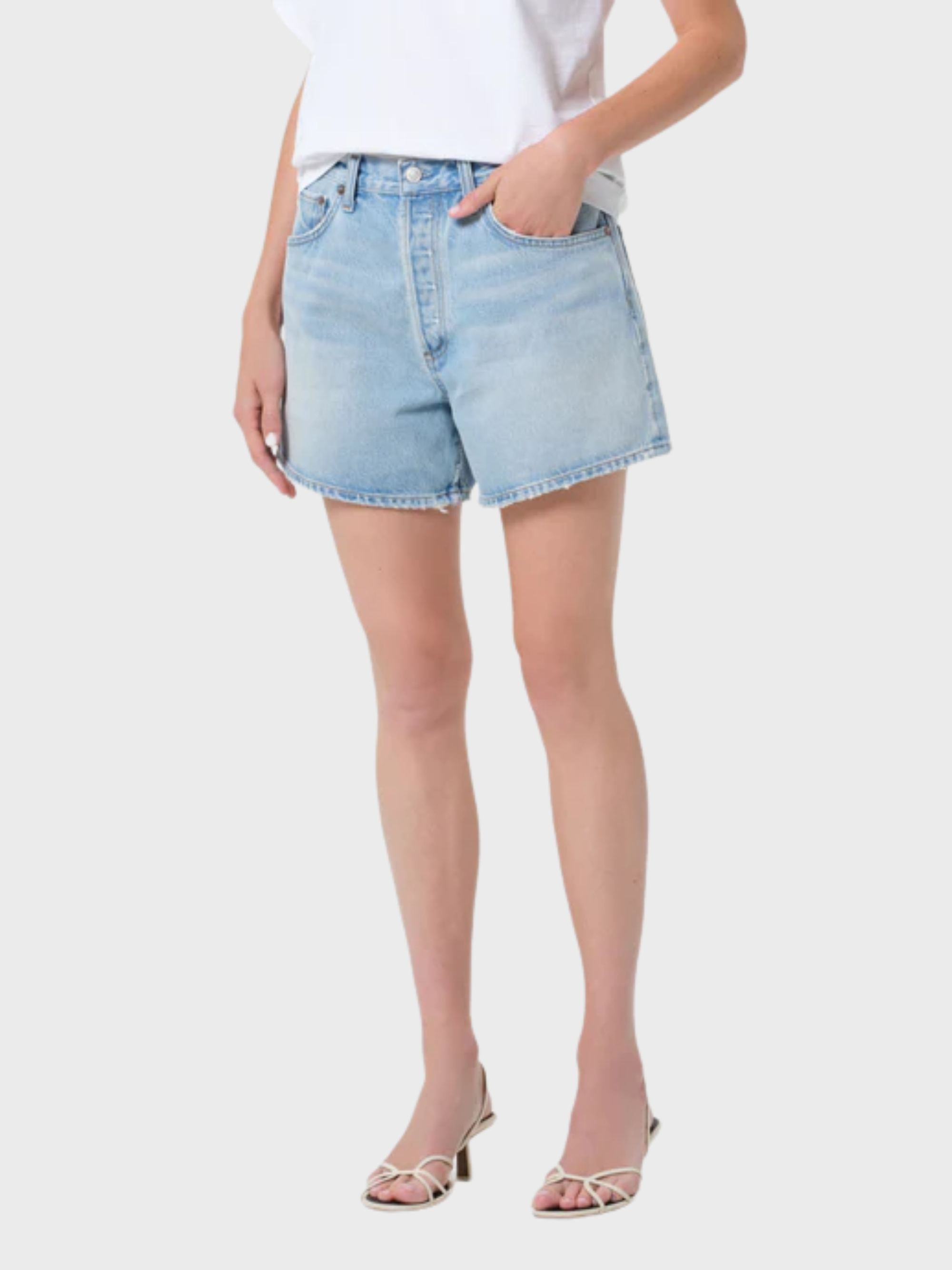 Agolde Leith Denim Short Convert-Shorts-West of Woodward Boutique-Vancouver-Canada