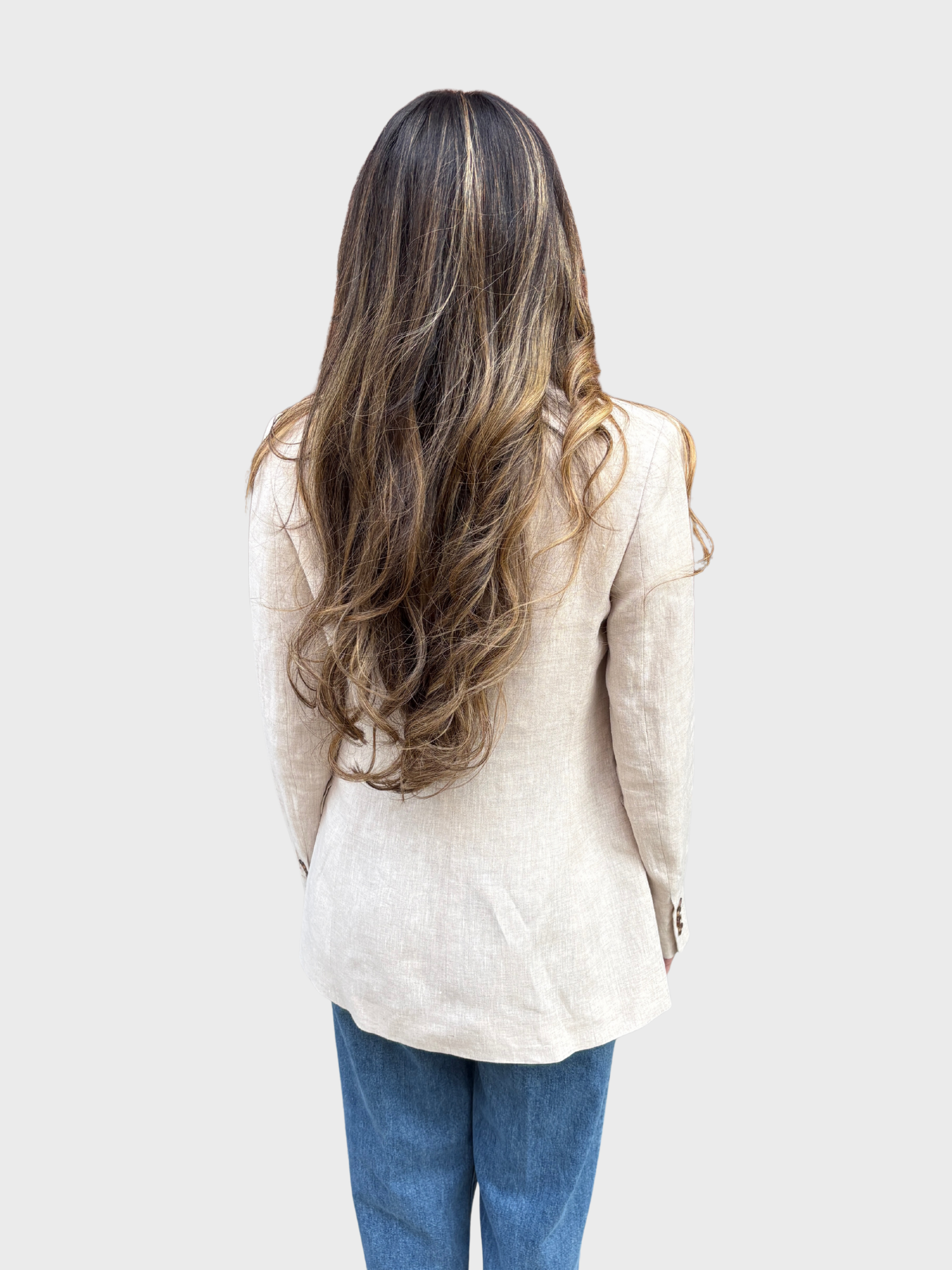 Normeet Linen Jacket Light Sand-Jackets-West of Woodward Boutique-Vancouver-Canada