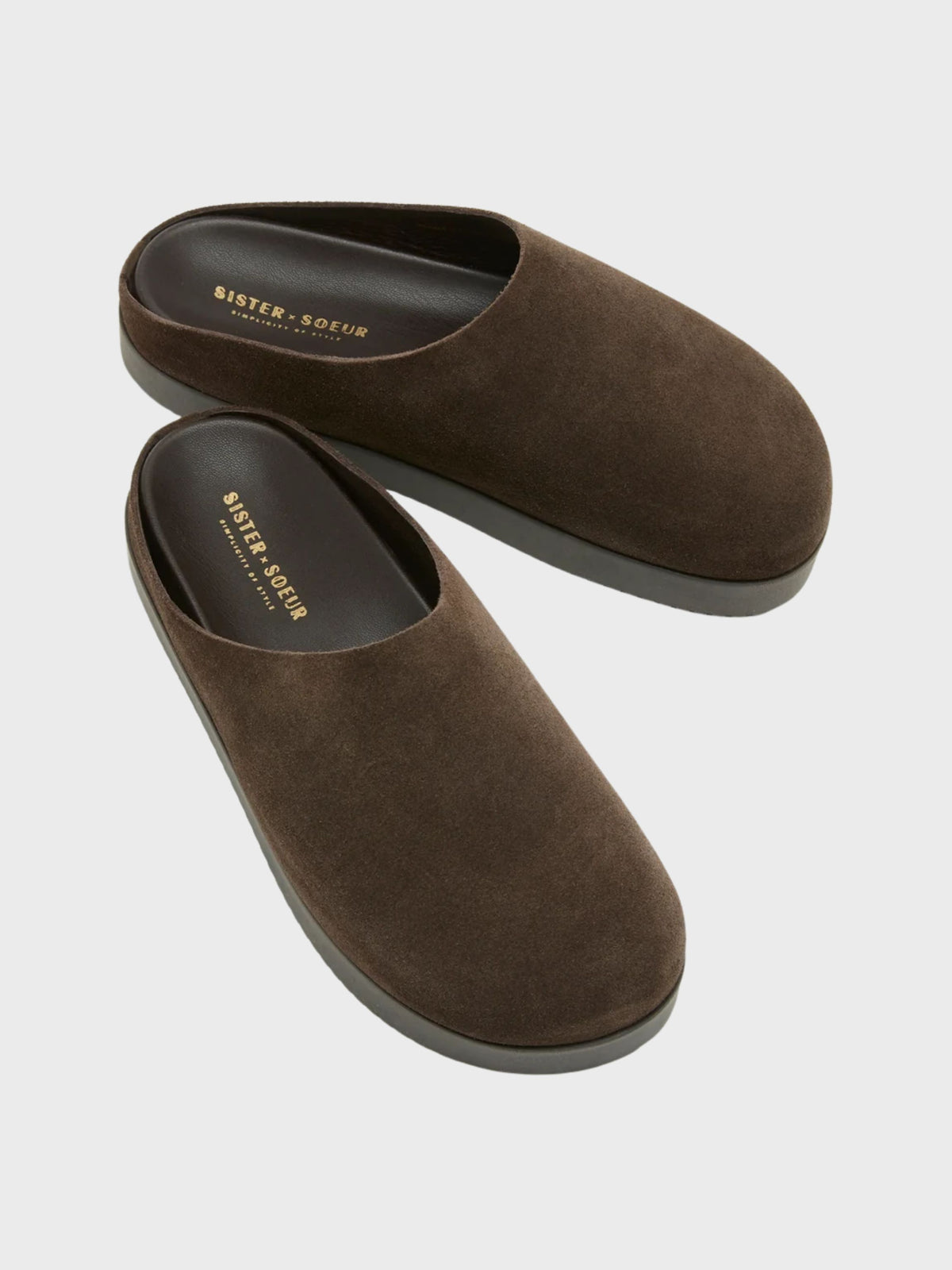 Sister Soeur Ada Clog Dark Brown Suede-Sneakers-West of Woodward Boutique-Vancouver-Canada