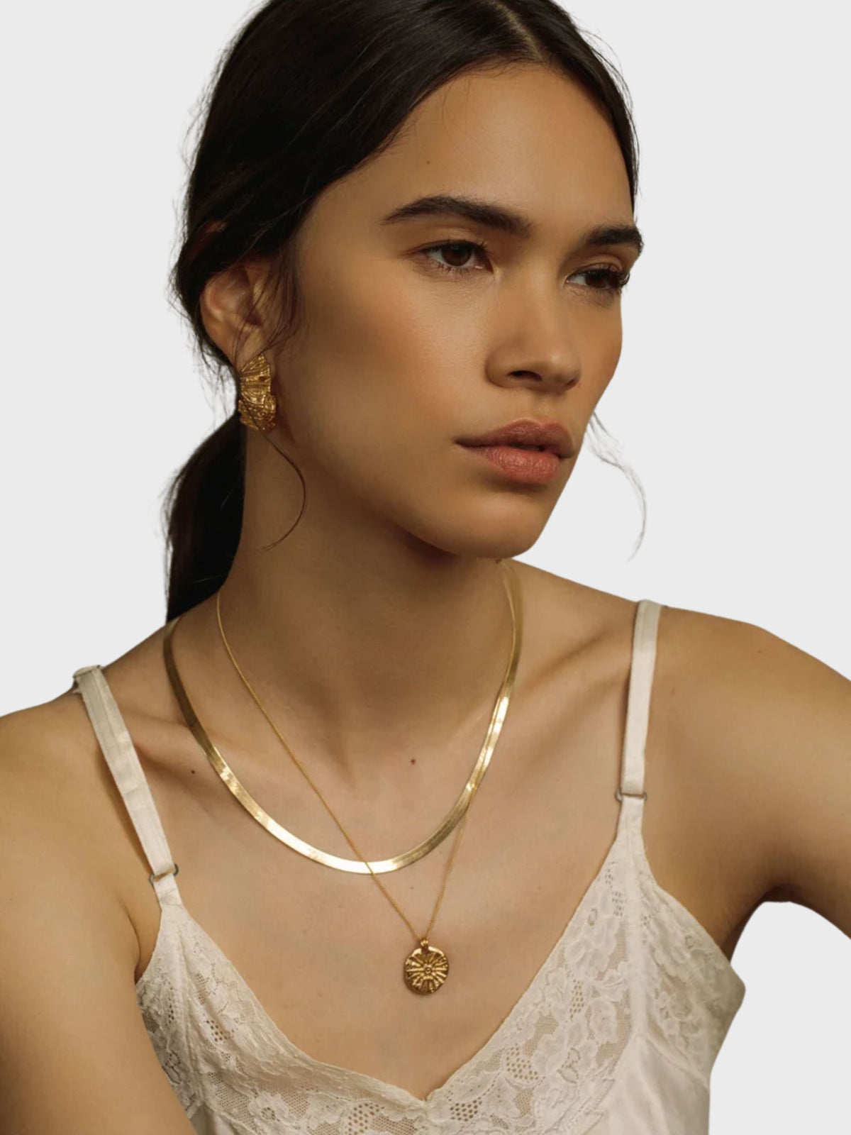Pamela Card Unconquerable Sun 24K Gold Vermeil Necklace 18" Chain