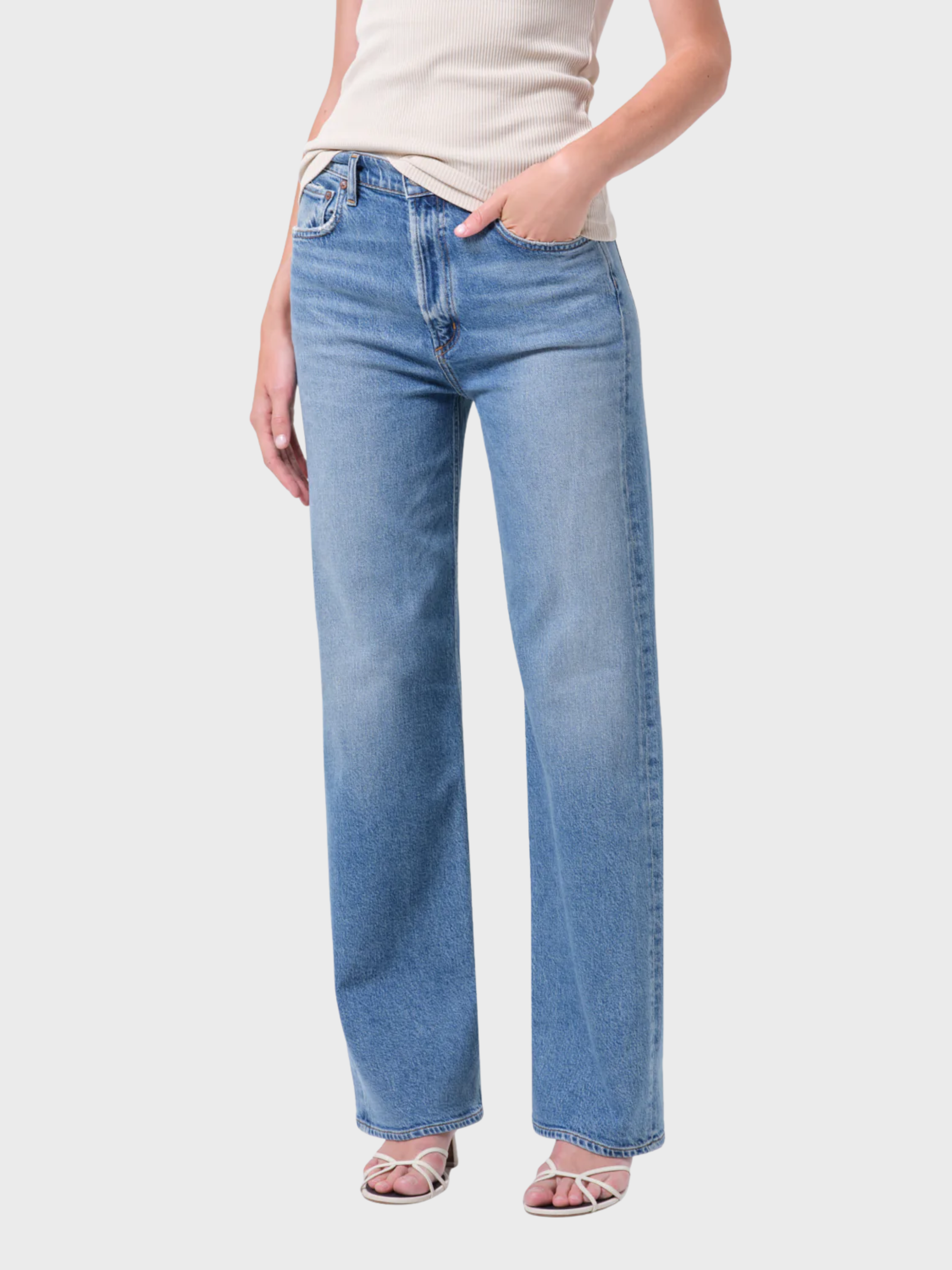 Agolde Ren Denim Jeans 32 Inseam Measure-Denim-West of Woodward Boutique-Vancouver-Canada