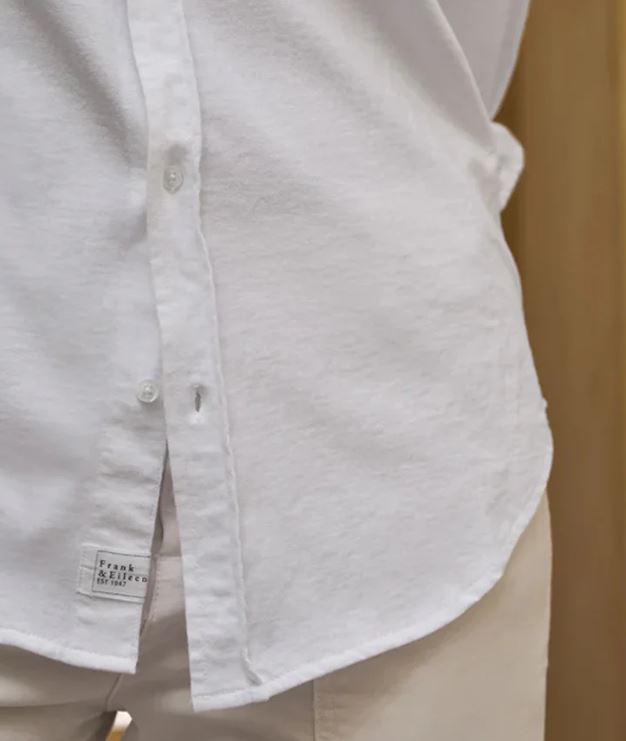 Frank &amp; Eileen Waverly NYC Jersey Button Up Shirt White-Shirts-West of Woodward Boutique-Vancouver-Canada