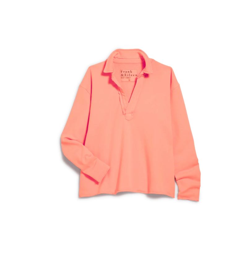 Frank & Eileen Patrick Popover Henley Sweatshirt Wild Strawberry-Sweatshirts-West of Woodward Boutique-Vancouver-Canada