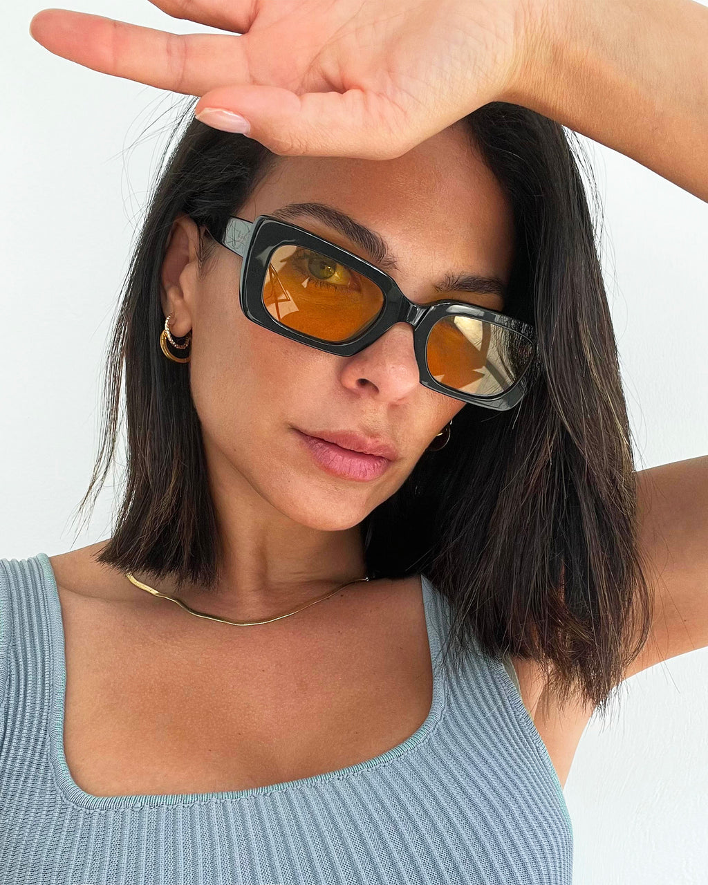 Illesteva Wilson Black Honey Lense Sunglasses-Accessories-West of Woodward Boutique-Vancouver-Canada
