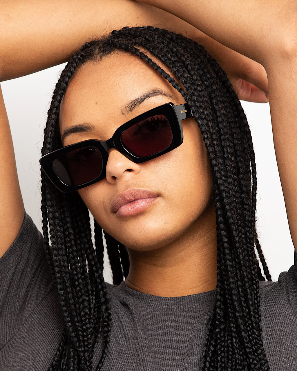 Illesteva Wilson Black Grey Flat Lense-Accessories-West of Woodward Boutique-Vancouver-Canada