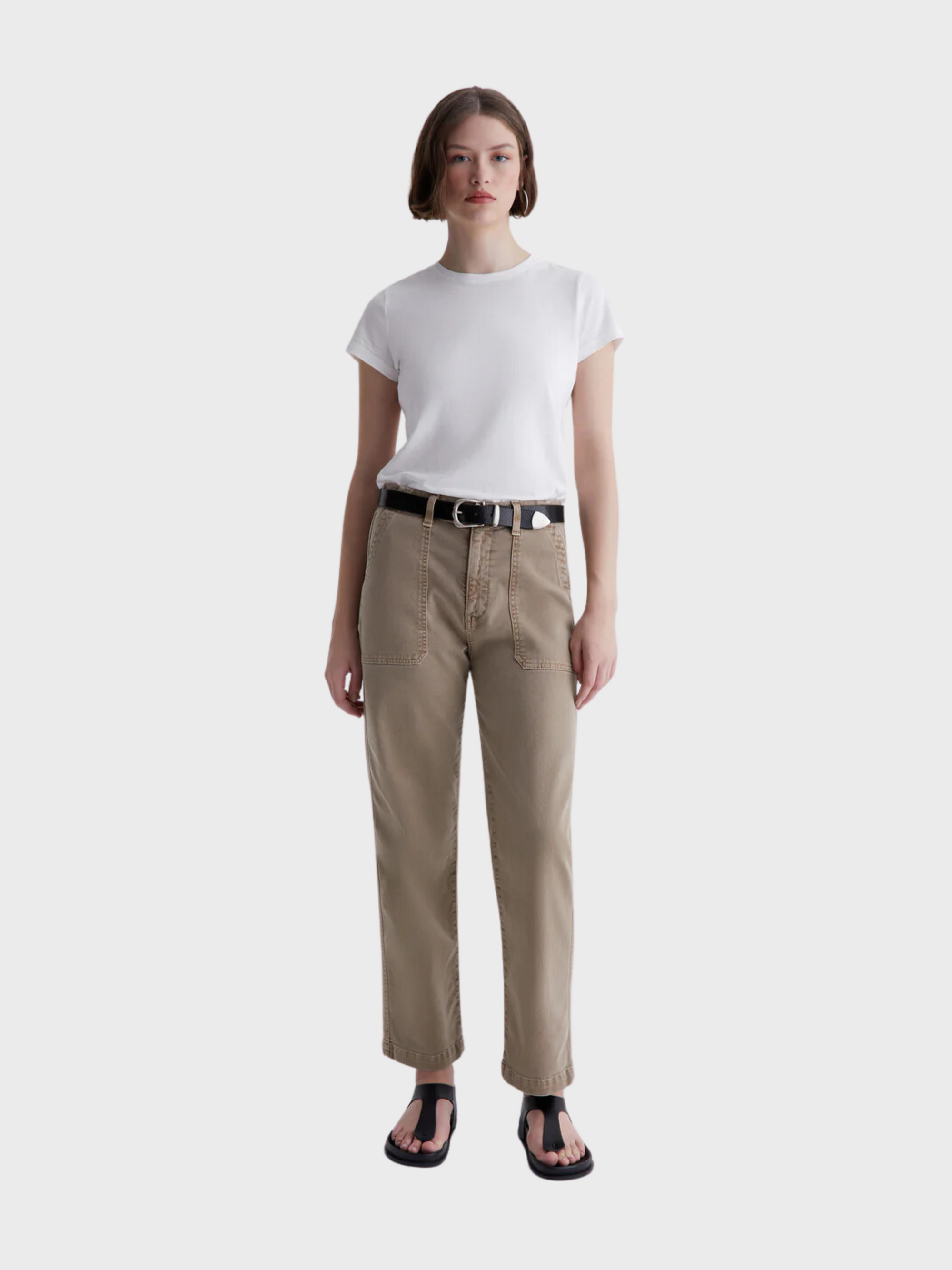 AG Analeigh Pant Sulfur Desert Taupe-Pants-24-West of Woodward Boutique-Vancouver-Canada