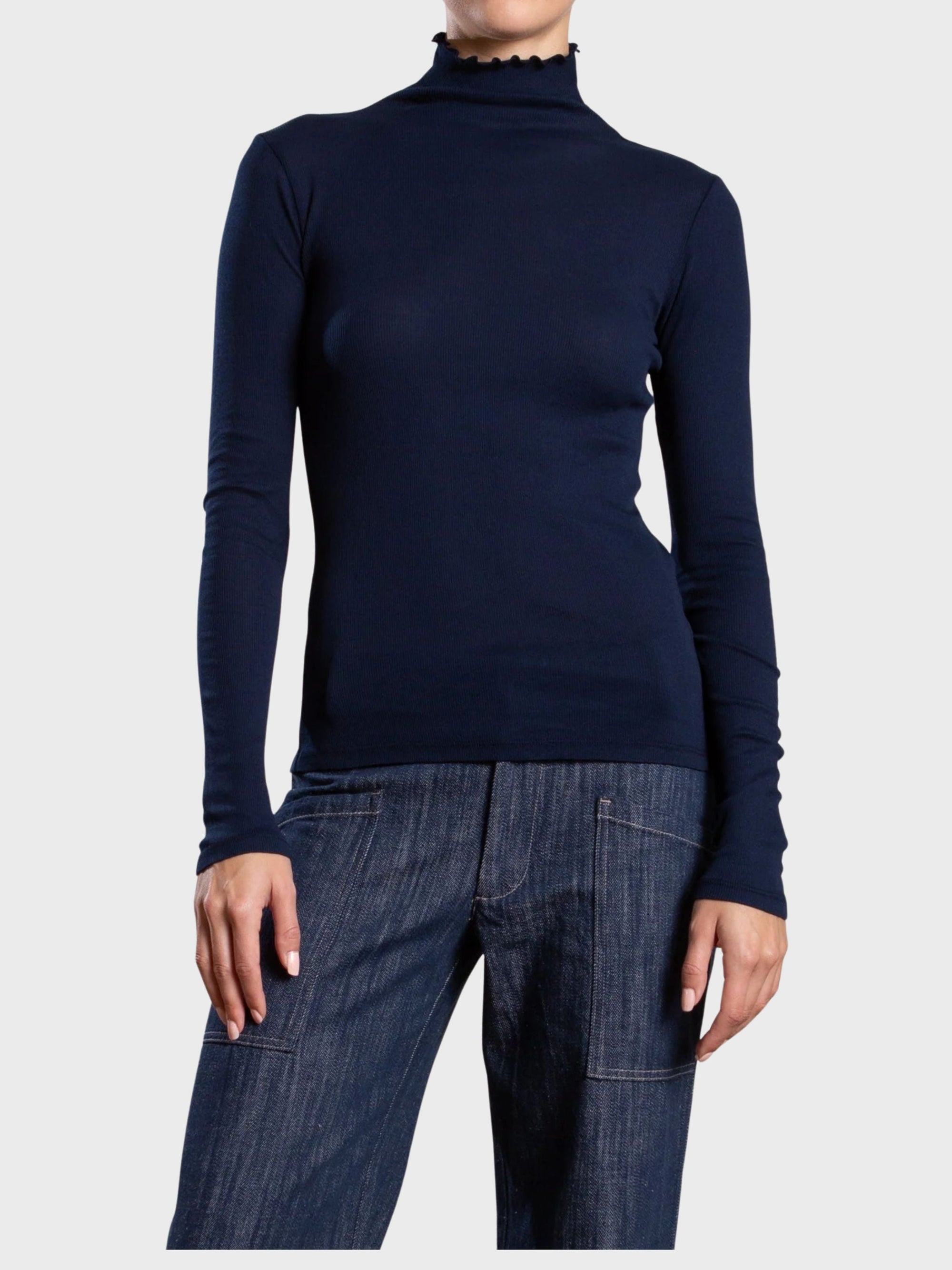 Pharaoh Cleo Turtleneck Cashmere Rib Dark Navy