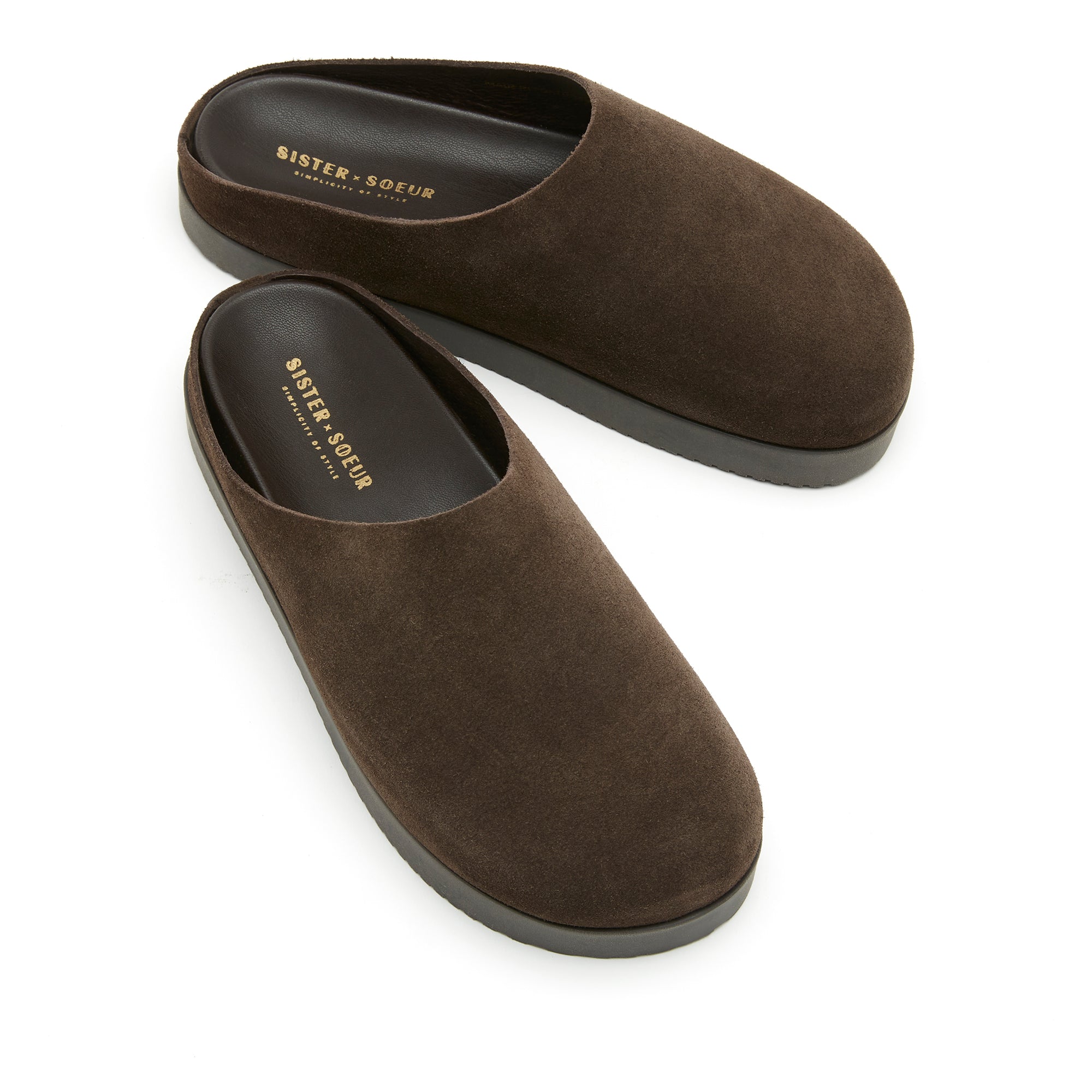 Sister Soeur Ada Clog Dark Brown Suede-Sneakers-West of Woodward Boutique-Vancouver-Canada