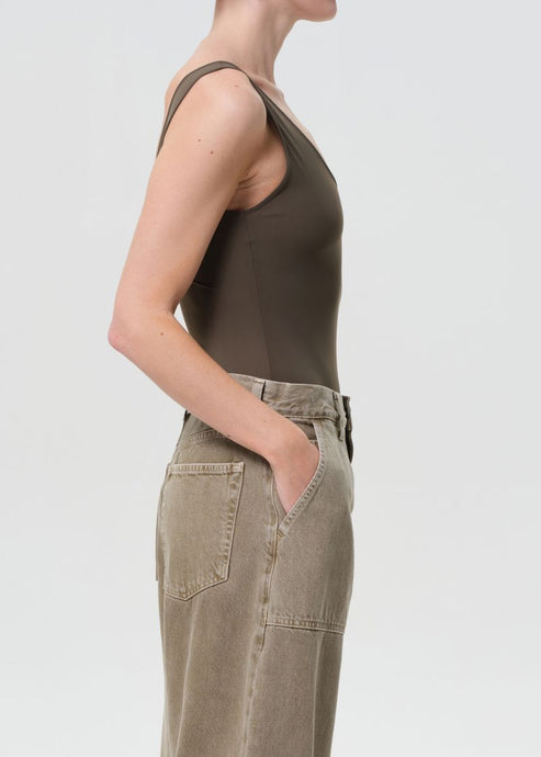 Agolde Tora Bodysuit Grove-T-Shirts-West of Woodward Boutique-Vancouver-Canada