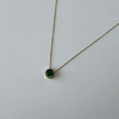 Enti Ana Emerald Solitaire Necklace