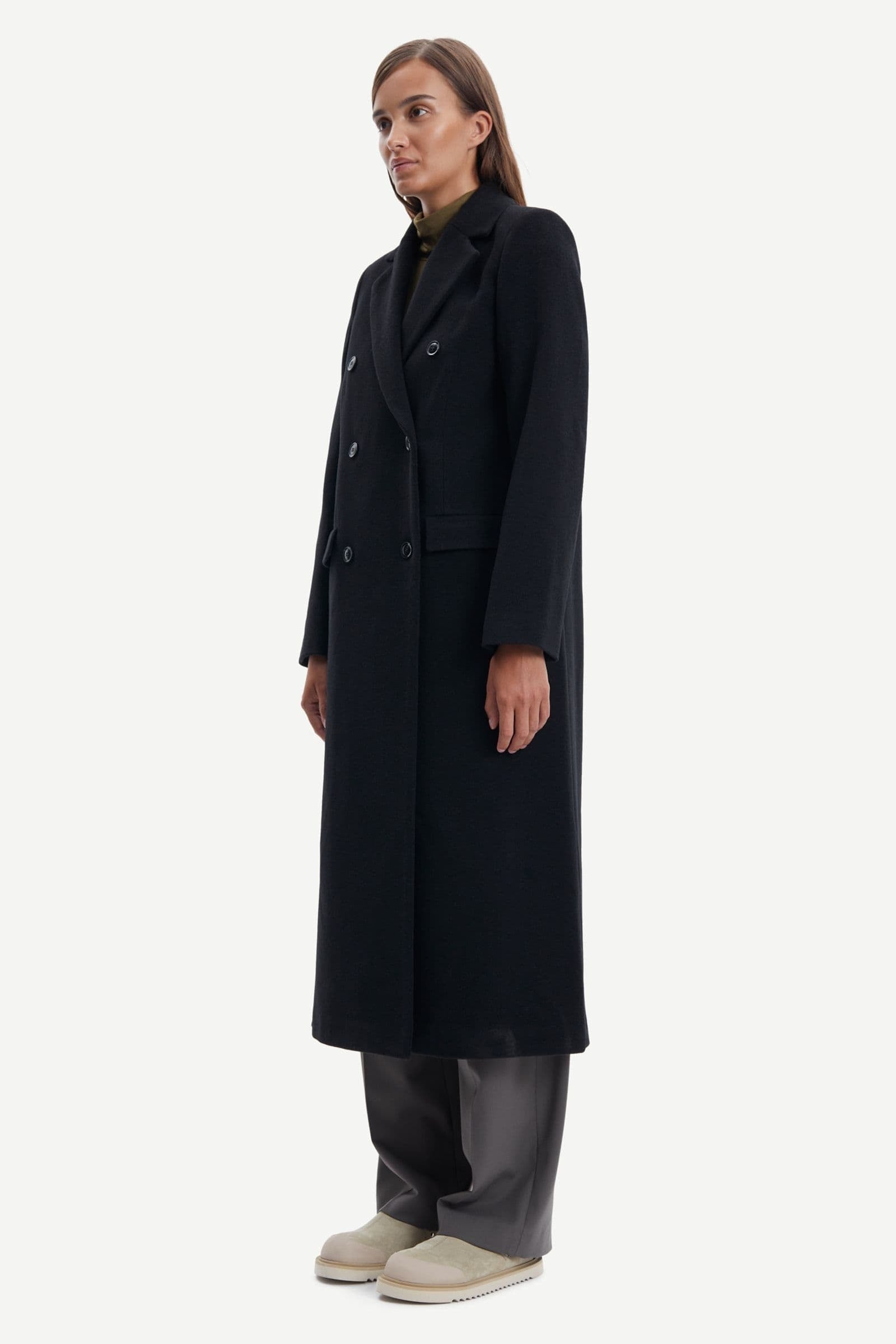 Samsoe Falcon Coat Black-Coats-West of Woodward Boutique-Vancouver-Canada