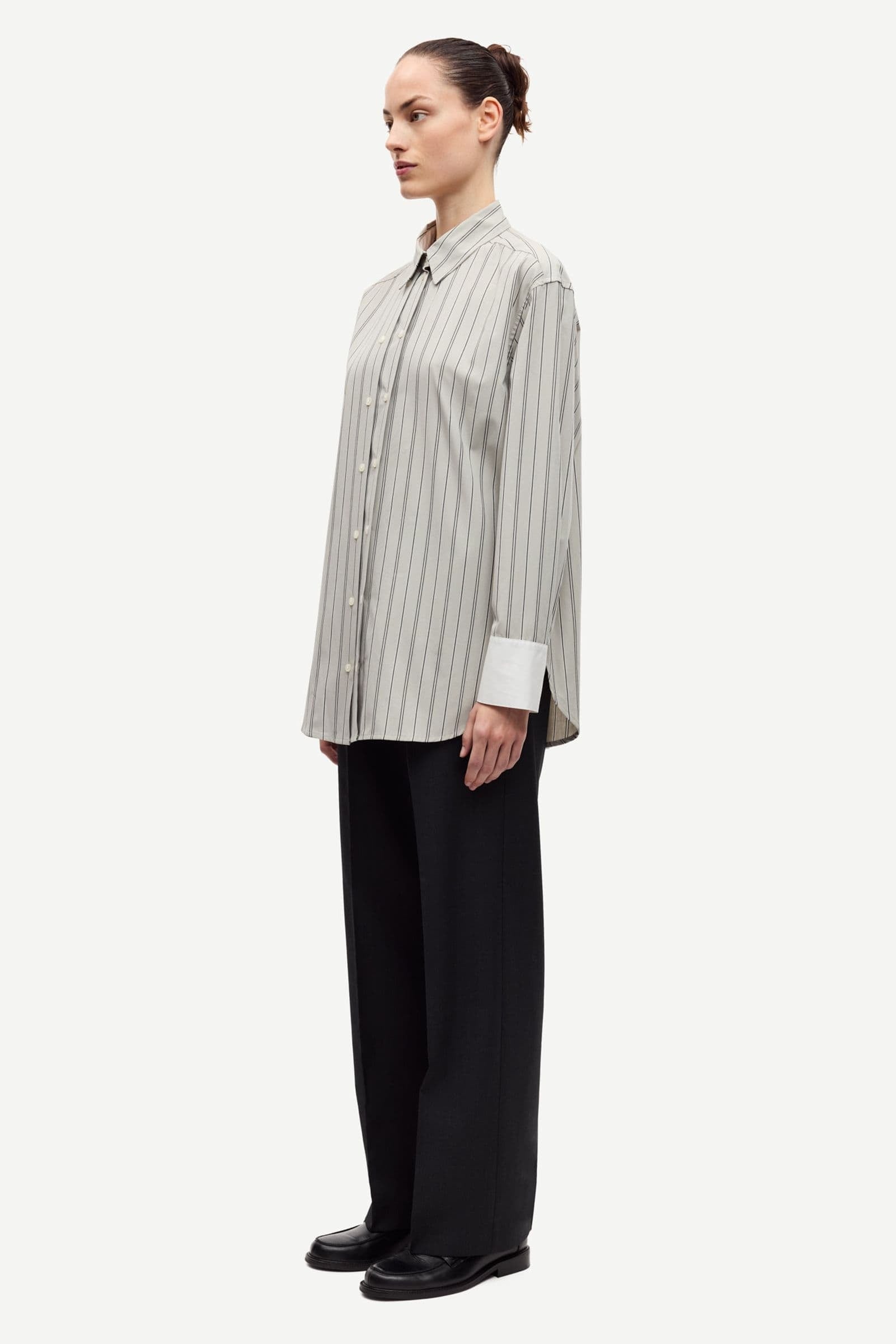 Samsoe Salas Shirt Alfalfa Stripe-Shirts-West of Woodward Boutique-Vancouver-Canada