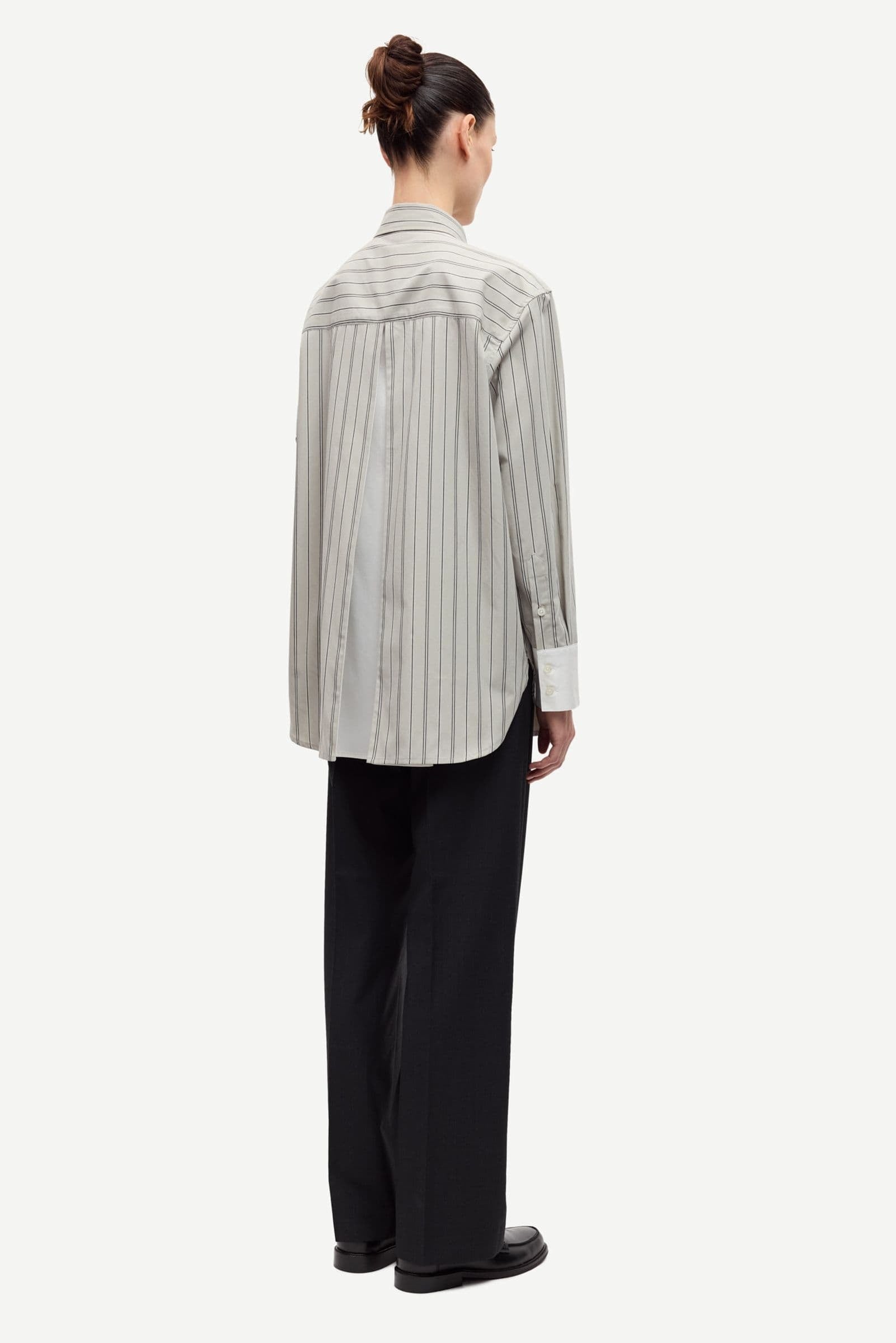 Samsoe Salas Shirt Alfalfa Stripe-Shirts-West of Woodward Boutique-Vancouver-Canada