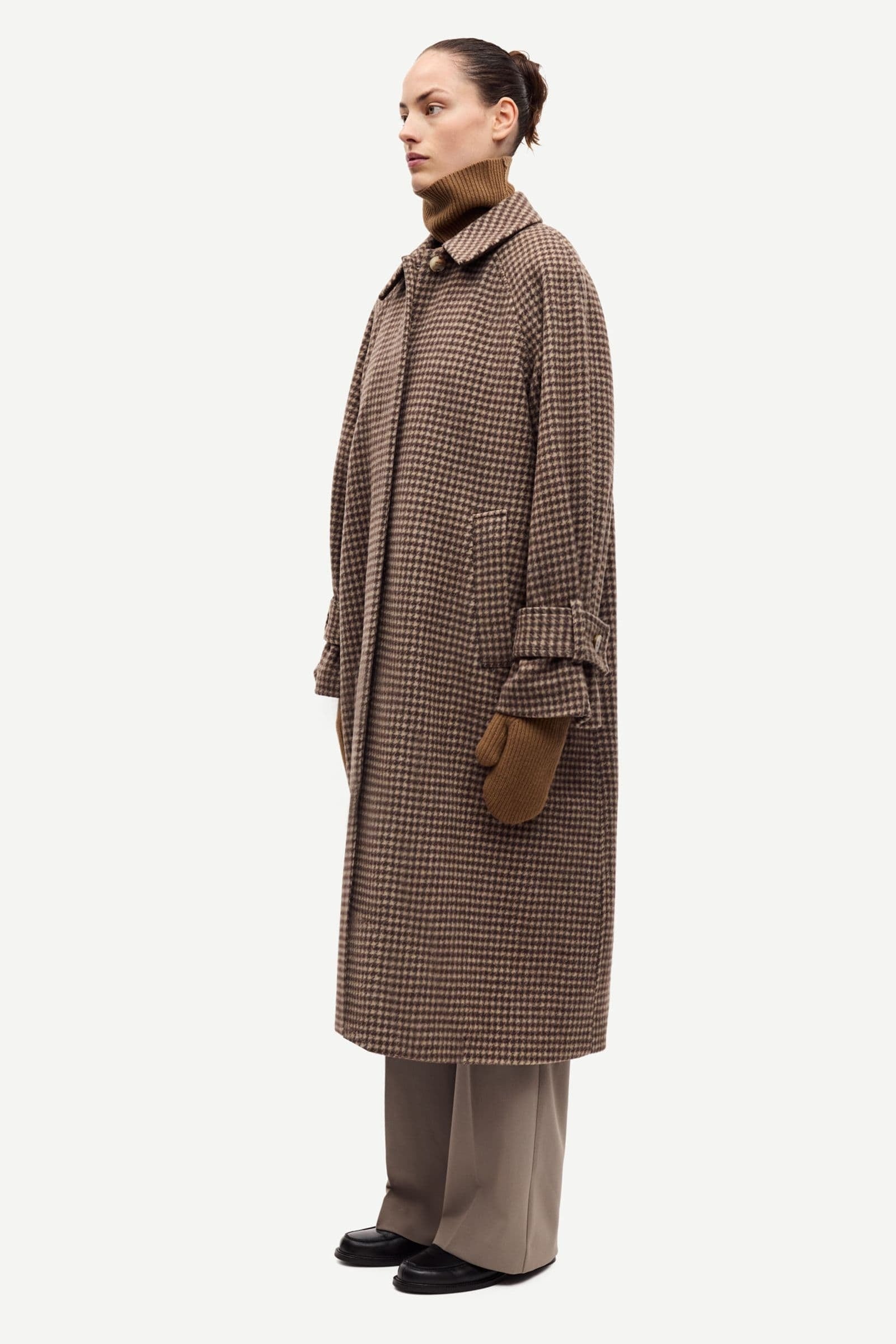 Samsoe Alma Coat Aluminum Check-Coats-West of Woodward Boutique-Vancouver-Canada