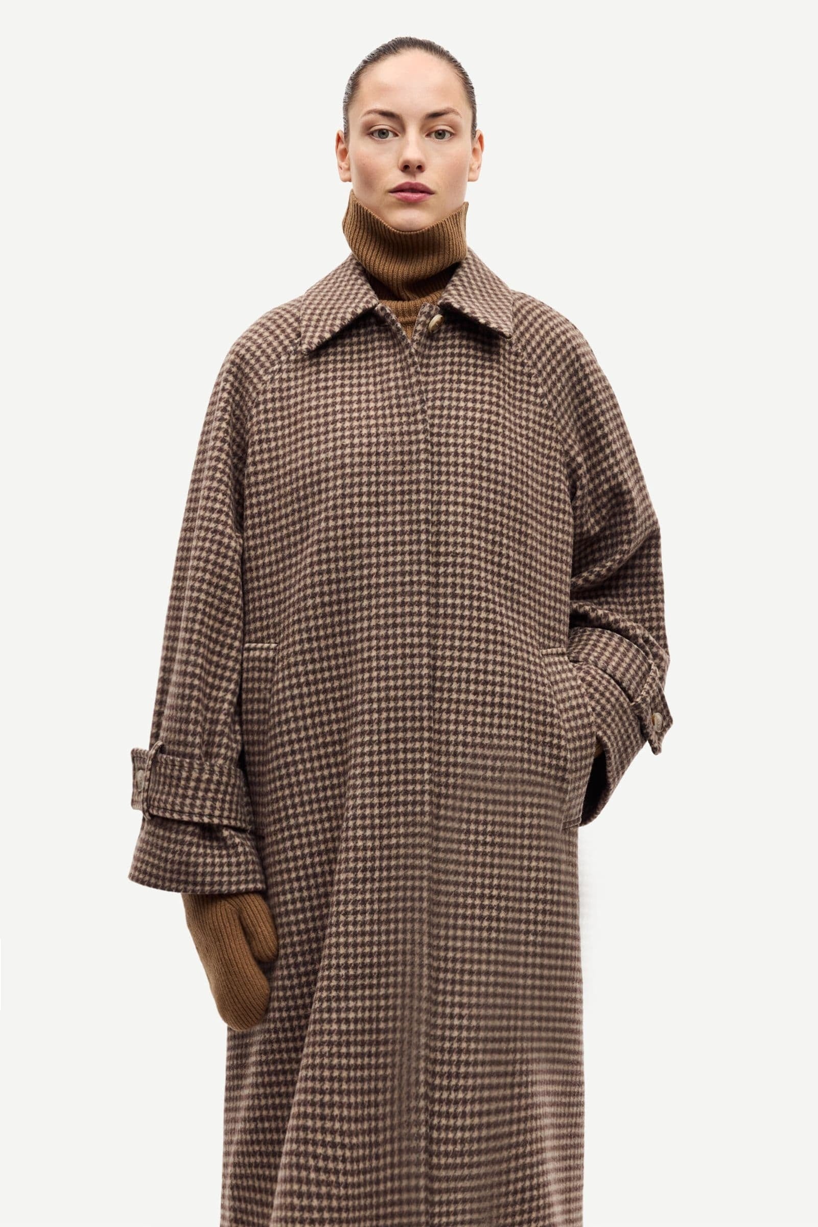 Samsoe Alma Coat Aluminum Check-Coats-West of Woodward Boutique-Vancouver-Canada