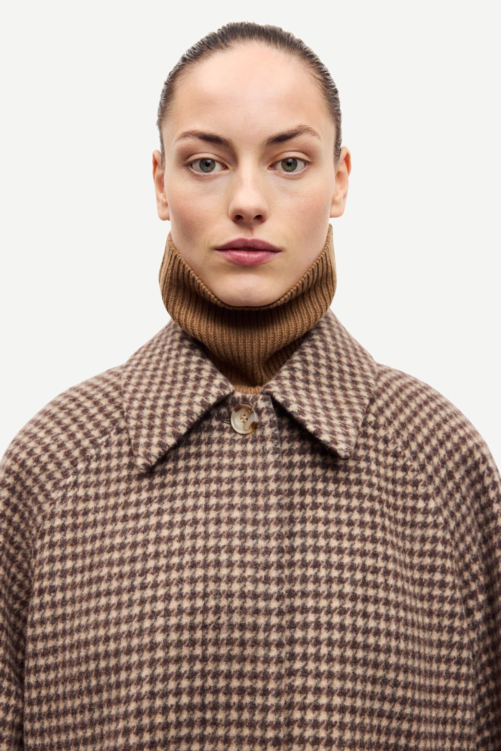 Samsoe Alma Coat Aluminum Check-Coats-West of Woodward Boutique-Vancouver-Canada
