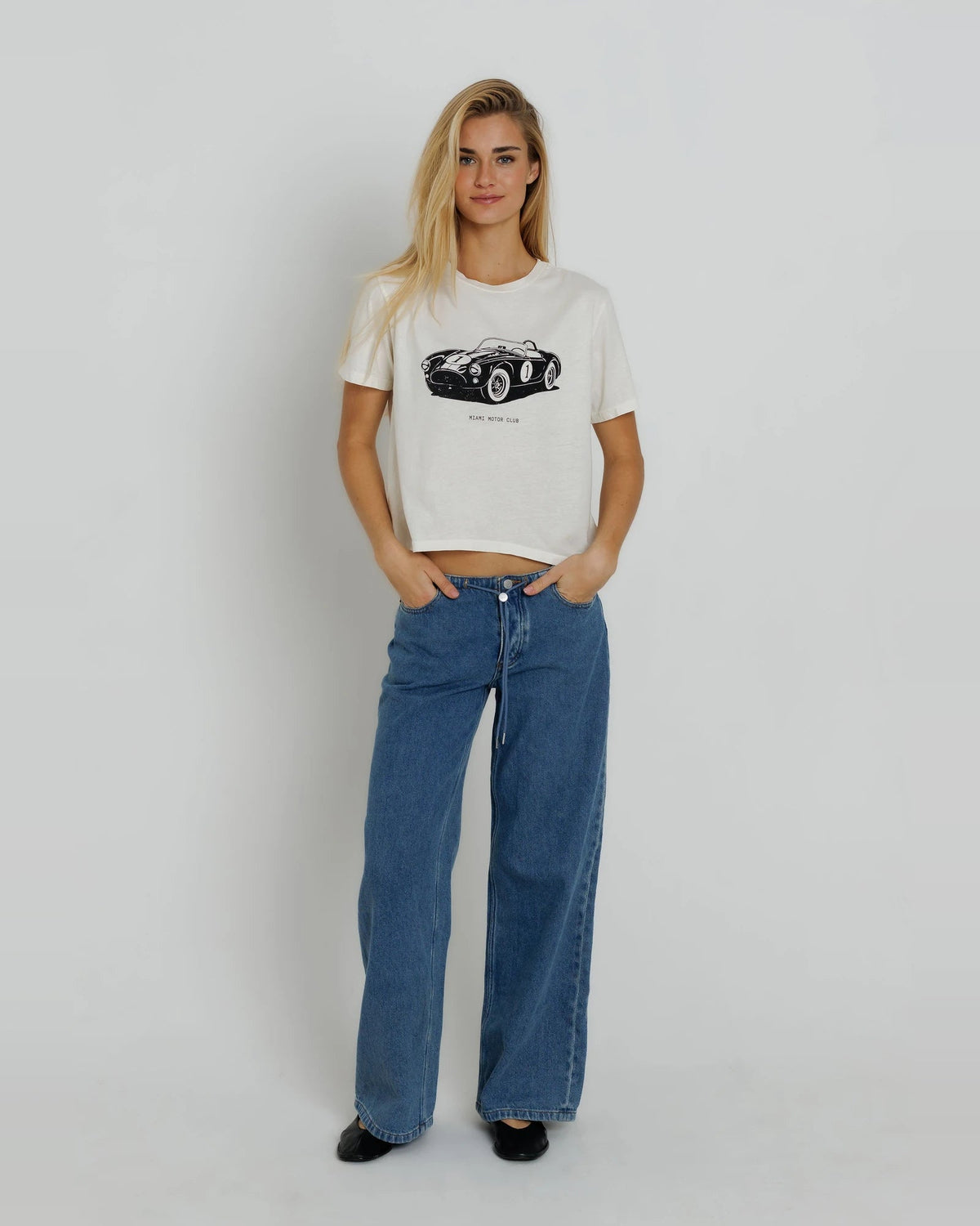 Sunny Somewhere Miami Motor Club Everyday Tee Off White-T-Shirts-West of Woodward Boutique-Vancouver-Canada