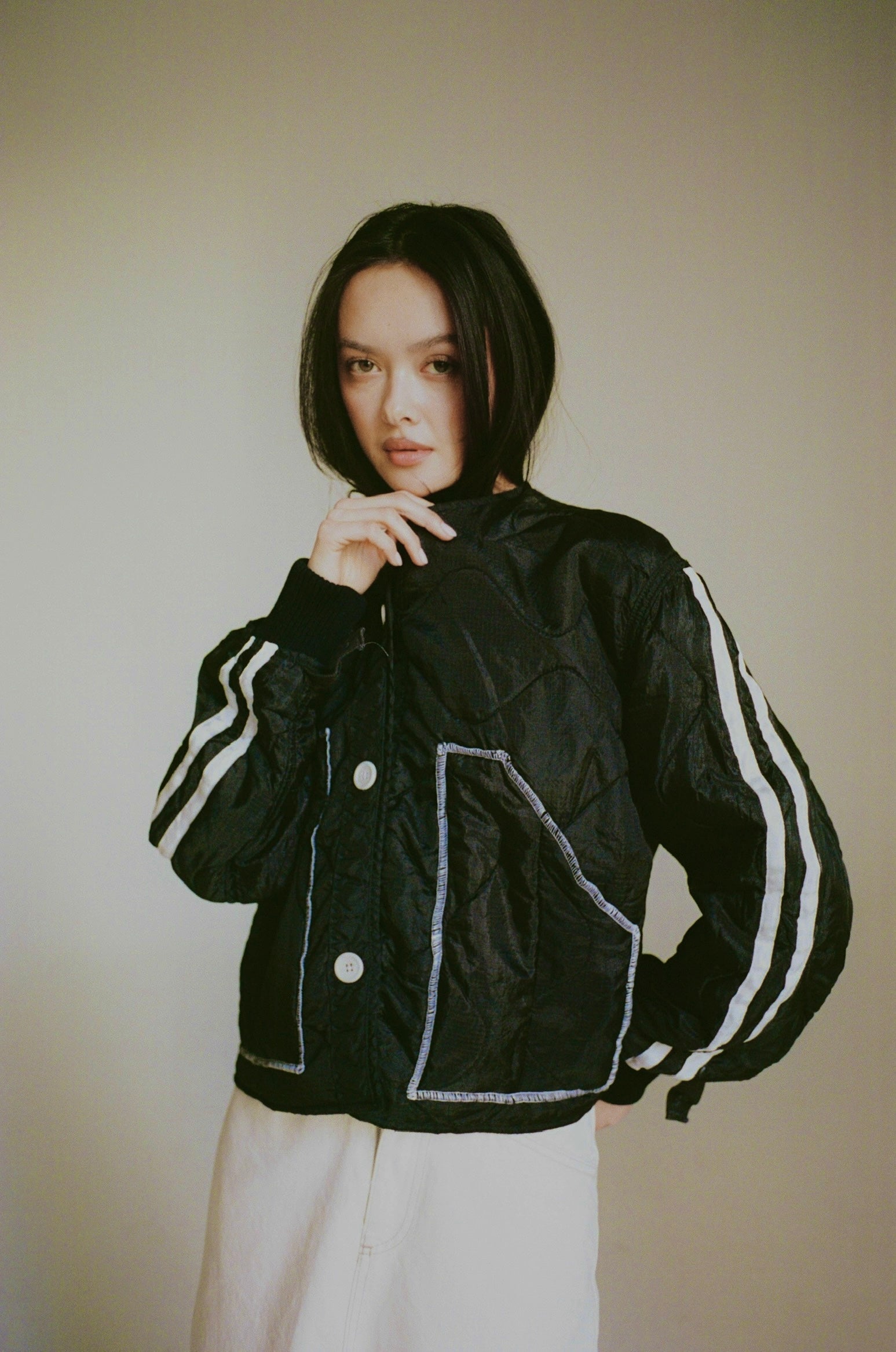 Sloppy Seconds Military Liner Track Jacket Black-Jackets-West of Woodward Boutique-Vancouver-Canada
