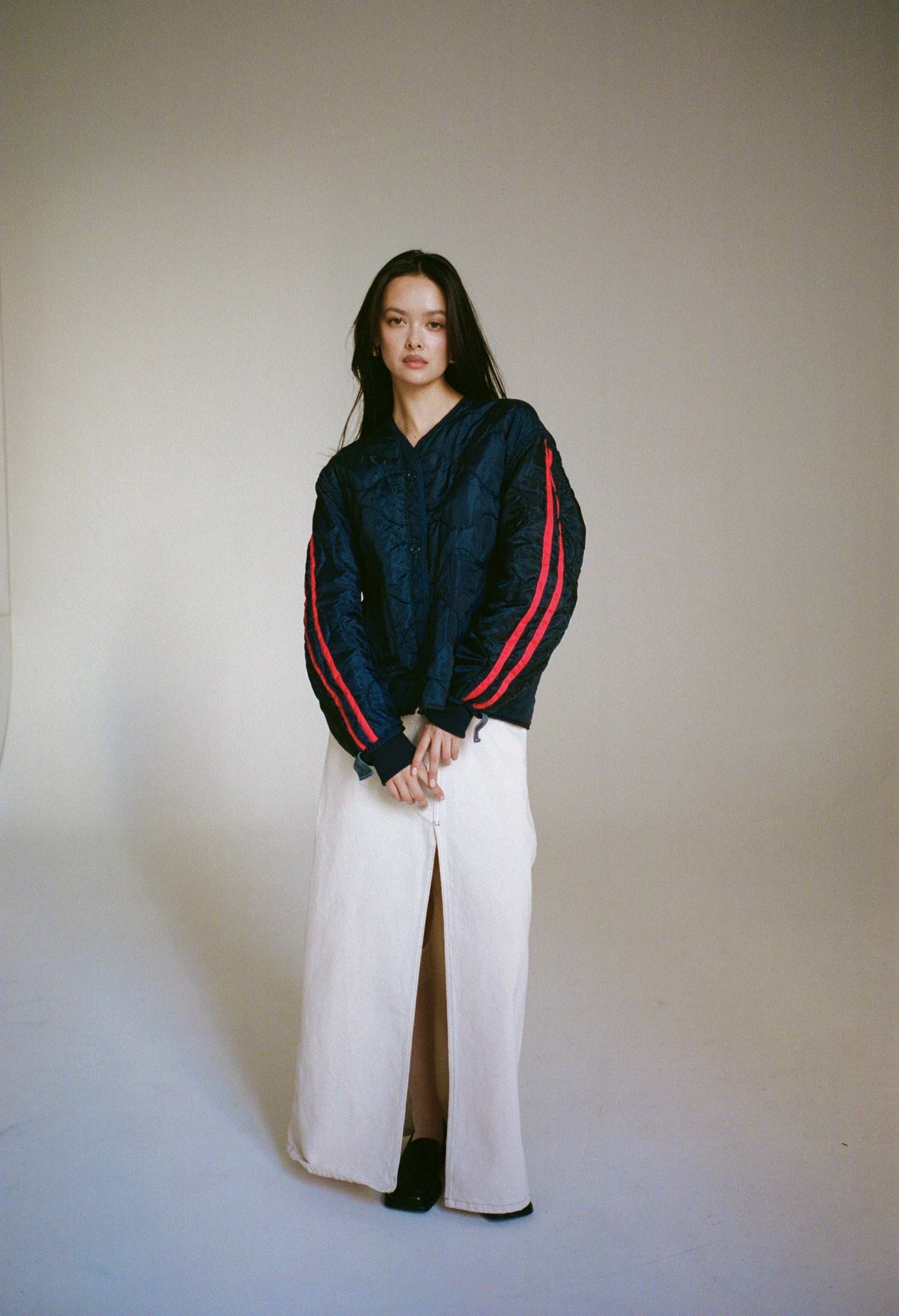 Sloppy Seconds Military Liner Track Jacket Navy Red-Jackets-West of Woodward Boutique-Vancouver-Canada