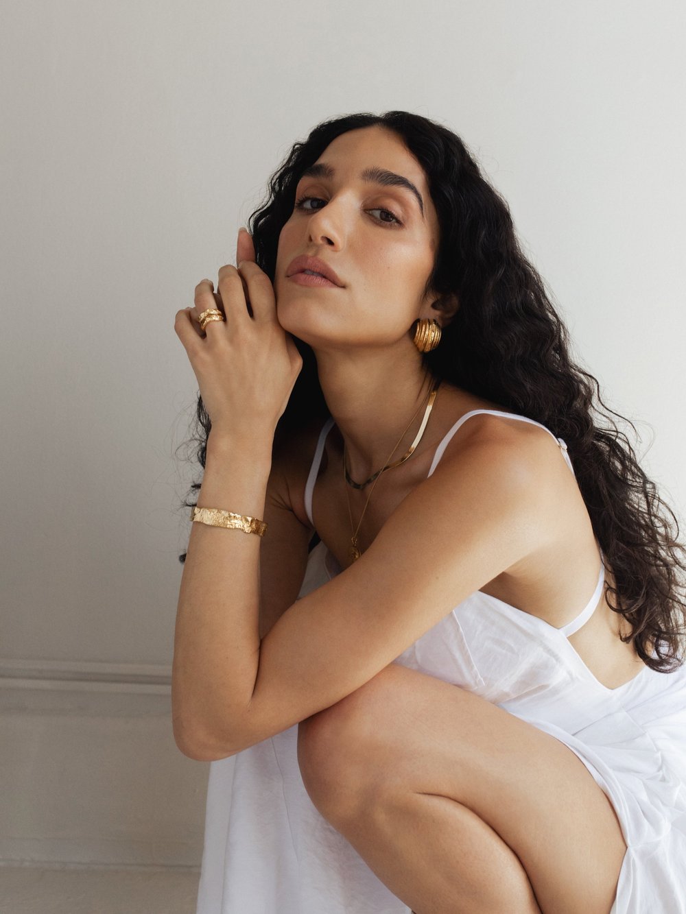 Pamela Card Remnants Of Athina Earrings 24K Gold Plated-Accessories-West of Woodward Boutique-Vancouver-Canada