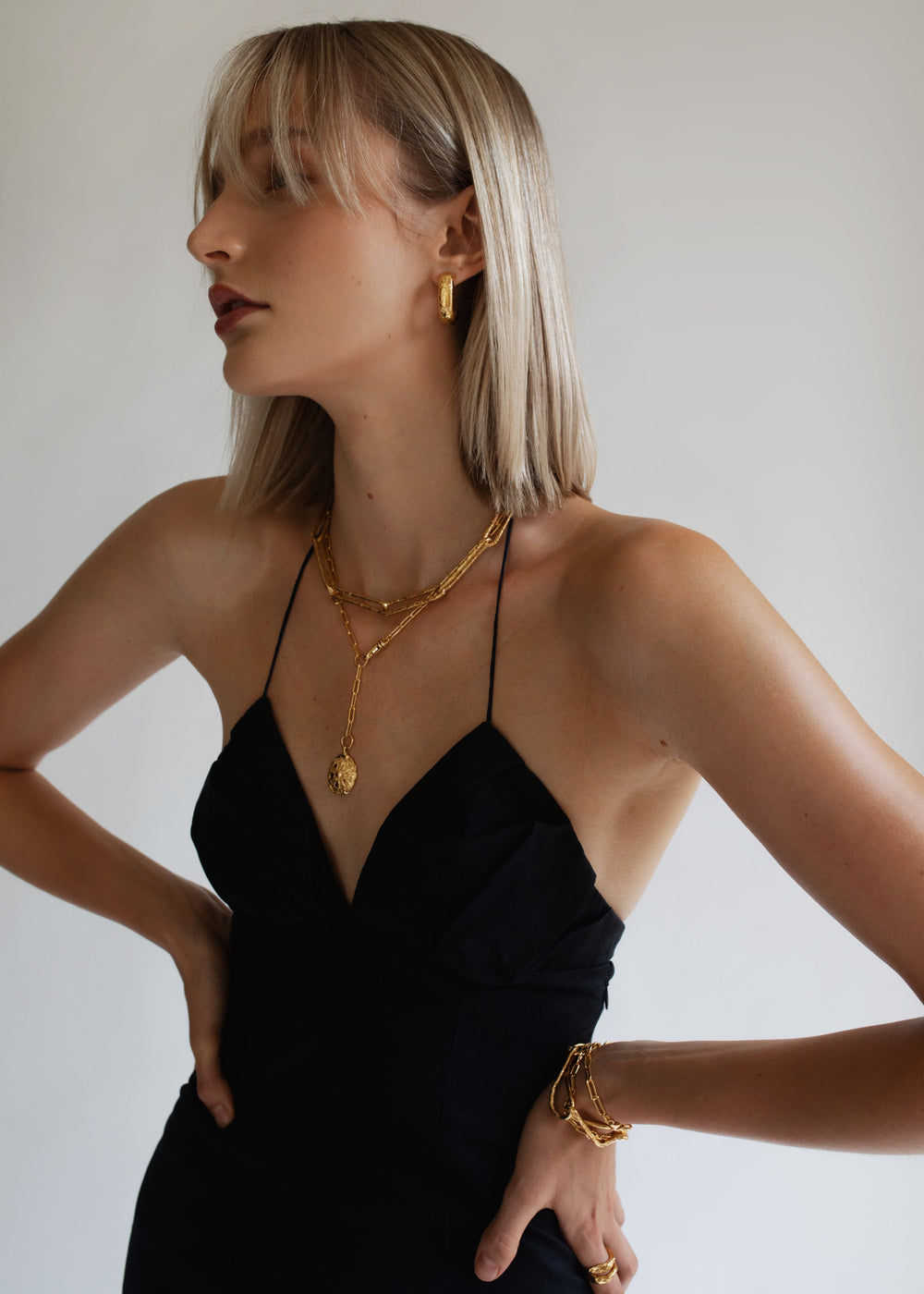 Pamela Card Trompe L&#39;Oeil Necklace Gold Vermeil-Accessories-West of Woodward Boutique-Vancouver-Canada