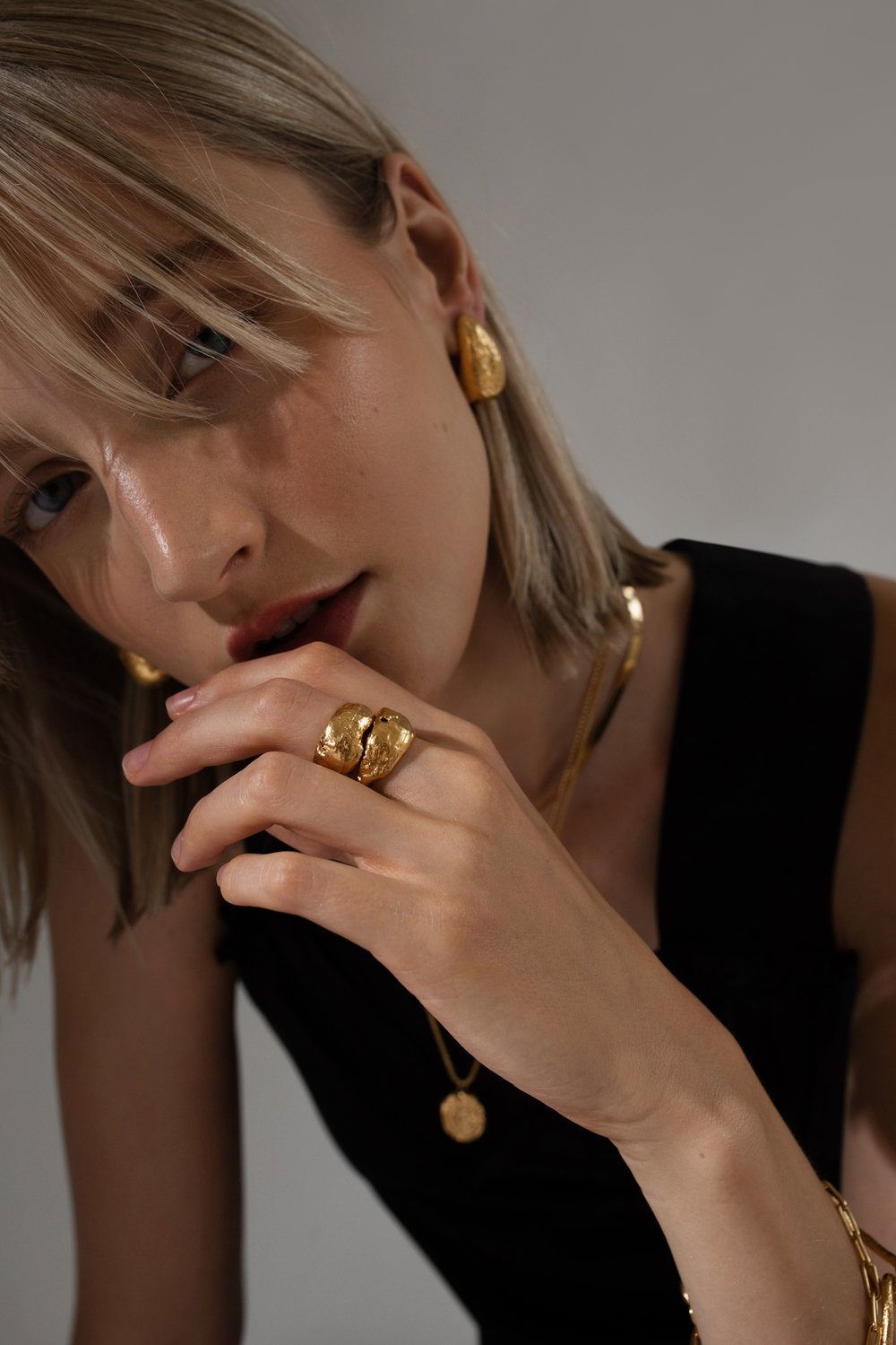 Pamela Card Baia Cannone Earrings 24K Gold Plated-Accessories-West of Woodward Boutique-Vancouver-Canada