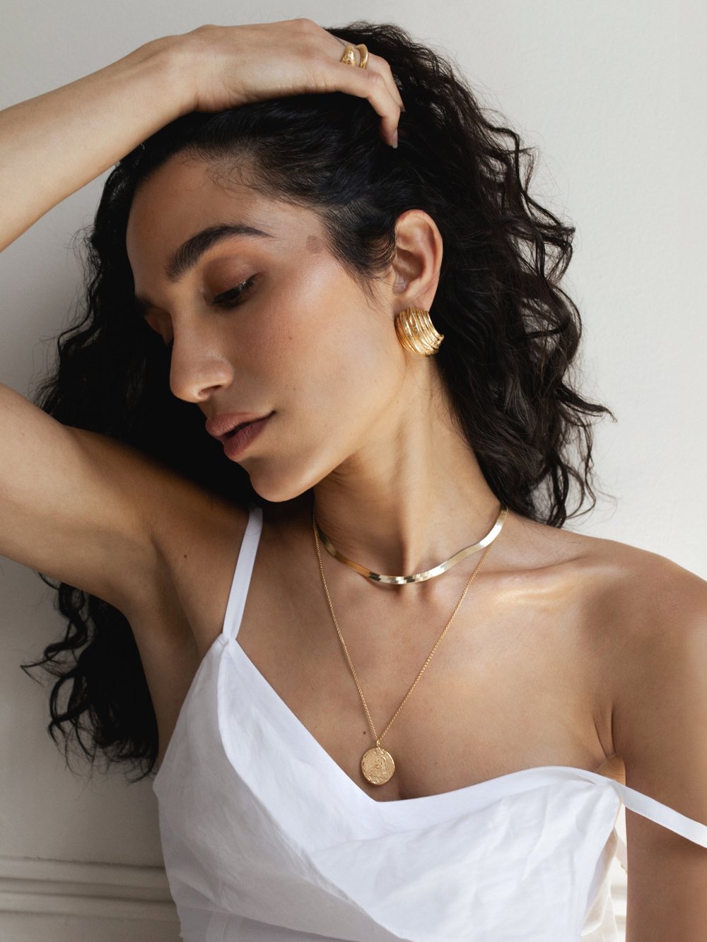 Pamela Card Remnants Of Athina Earrings 24K Gold Plated-Accessories-West of Woodward Boutique-Vancouver-Canada