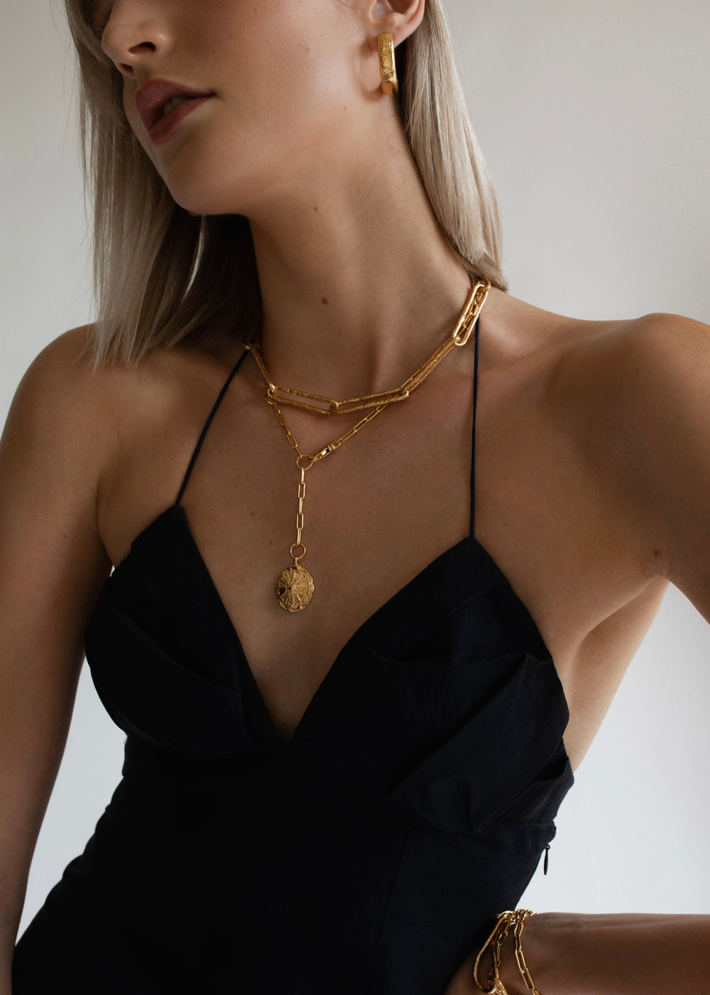 Pamela Card Trompe L&#39;Oeil Necklace Gold Vermeil-Accessories-West of Woodward Boutique-Vancouver-Canada